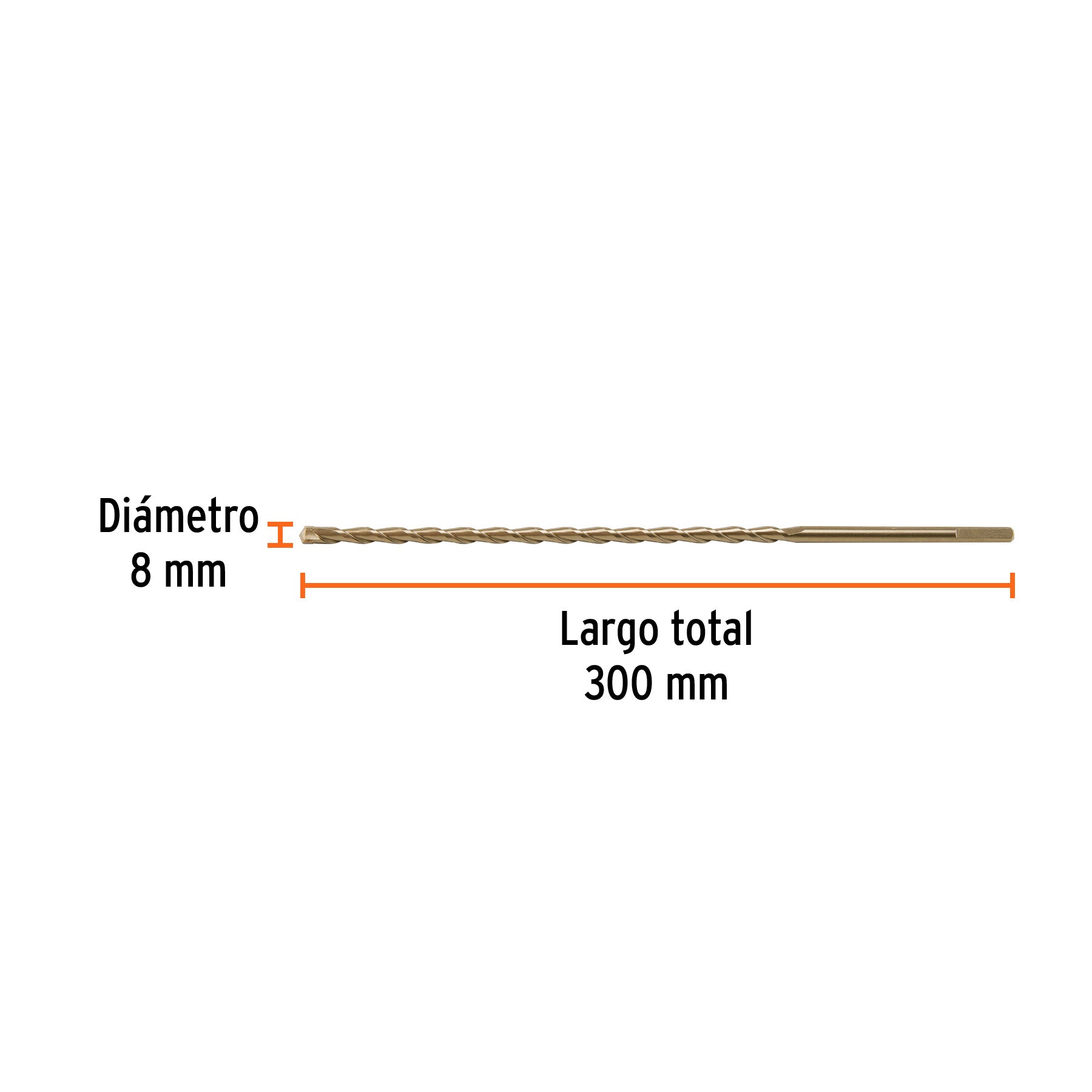 Broca para concreto 8 x 300 mm, TRUPER