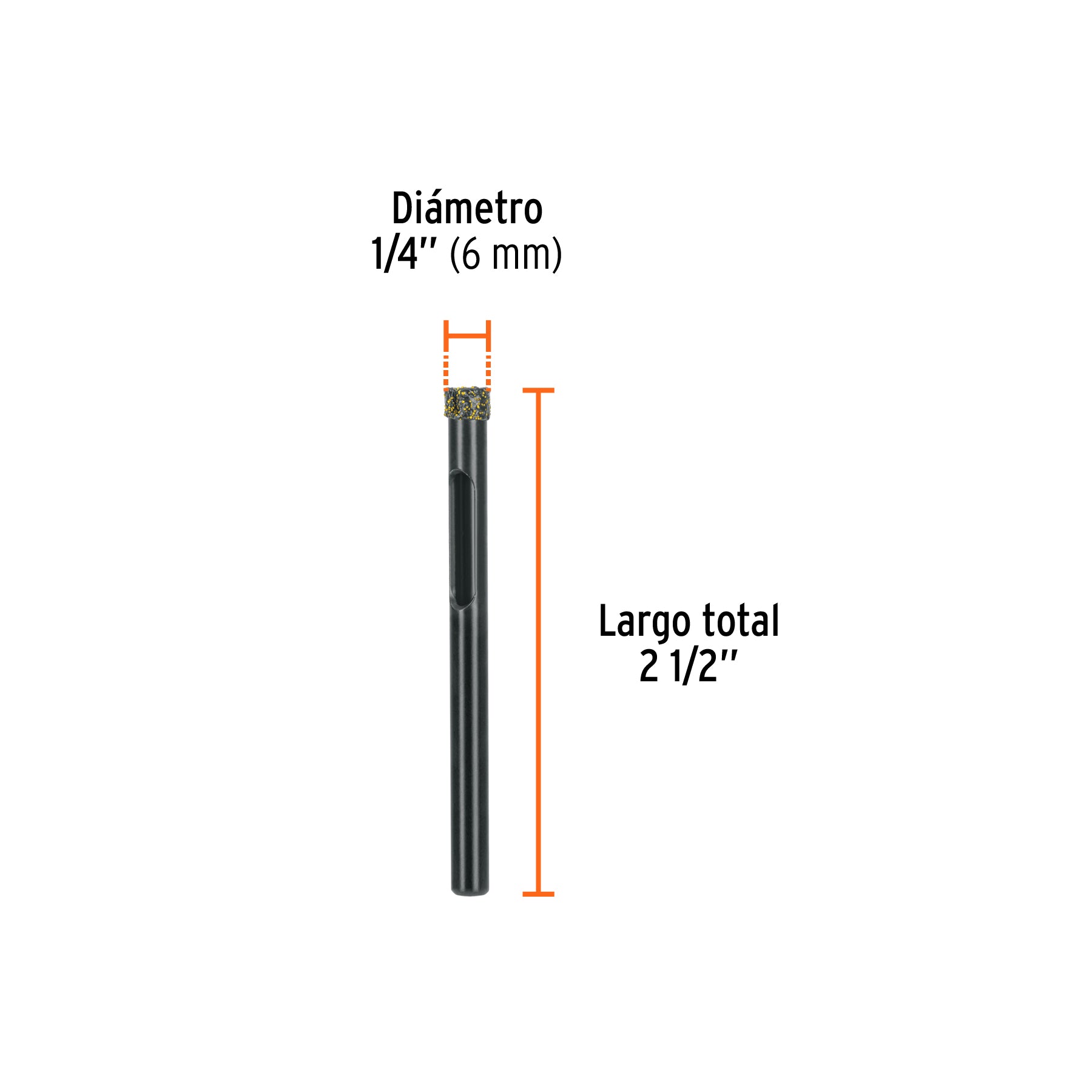 Broca diamantada 1/4" (6 mm), TRUPER