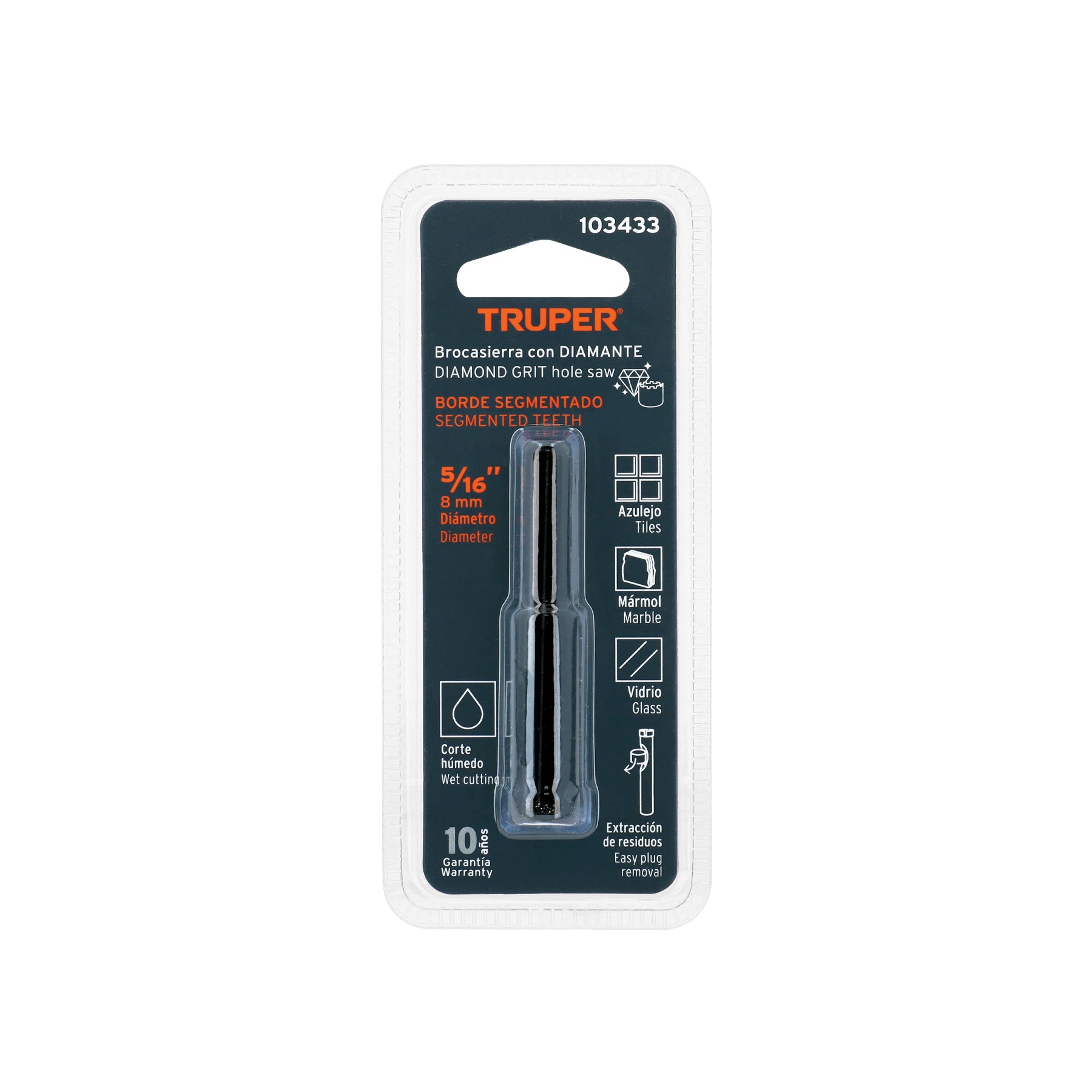 Broca diamantada 5/16" (8 mm), TRUPER