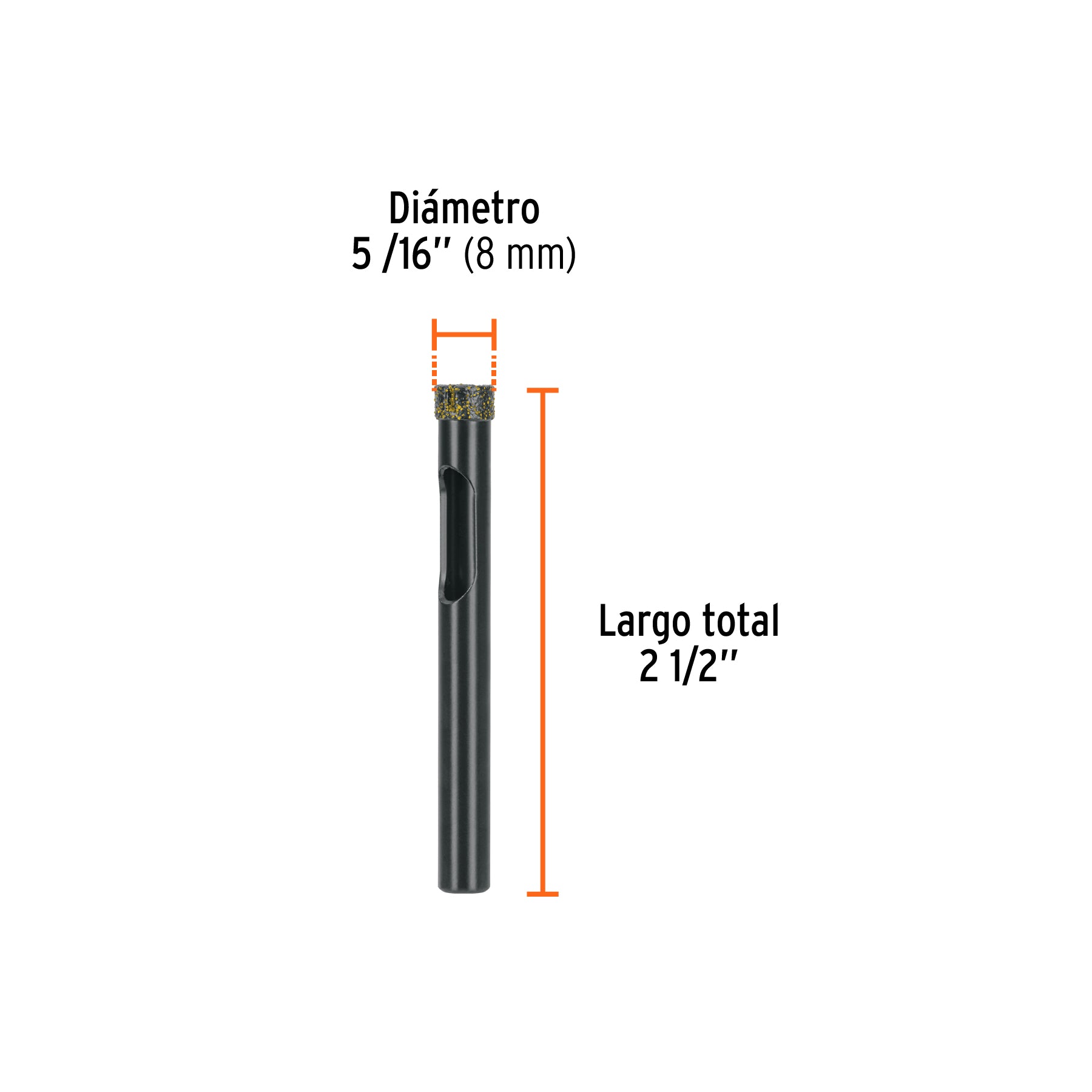 Broca diamantada 5/16" (8 mm), TRUPER