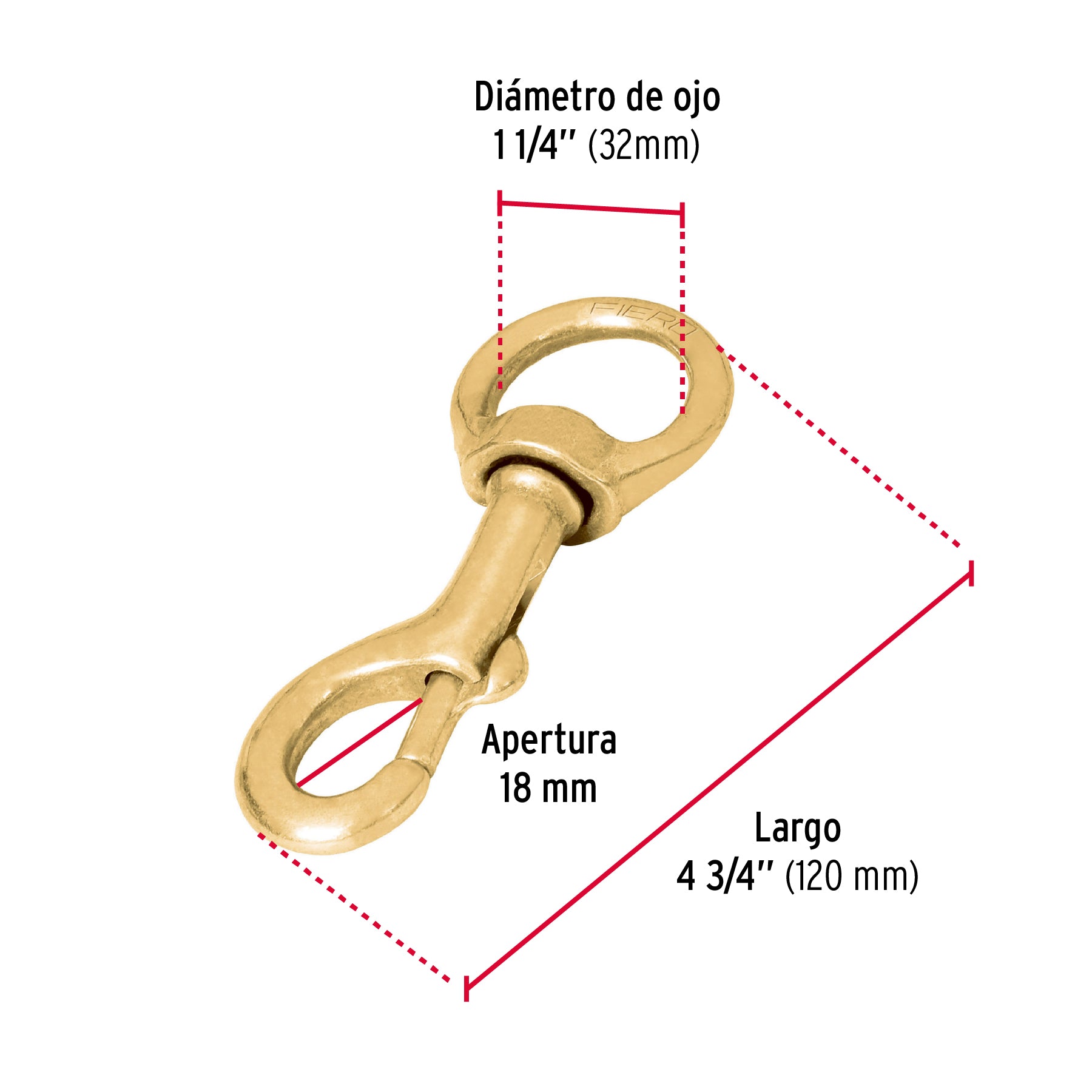 Bandola destorcedora de latón 1-1/4", FIERO