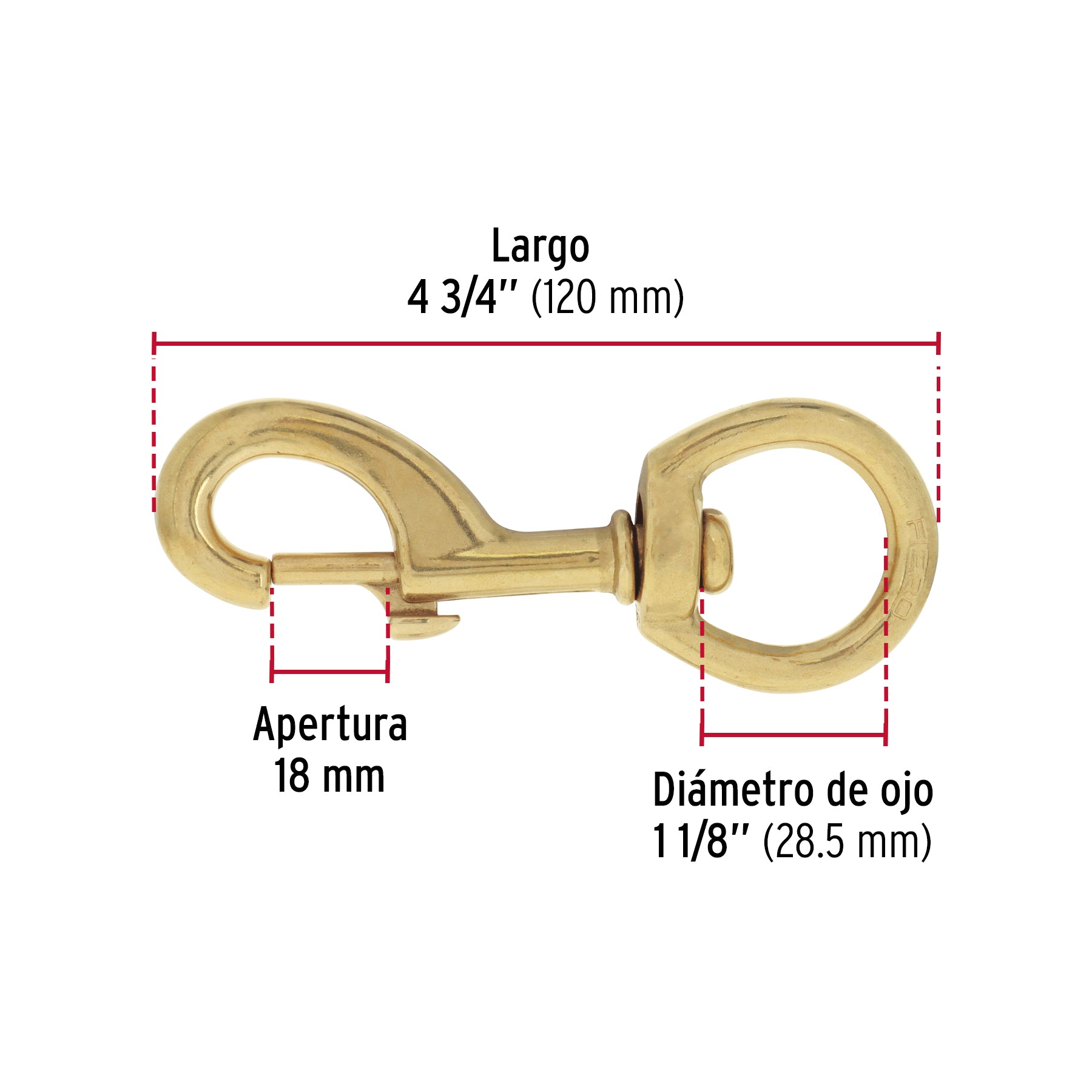 Bandola destorcedora de latón 1-1/8", FIERO
