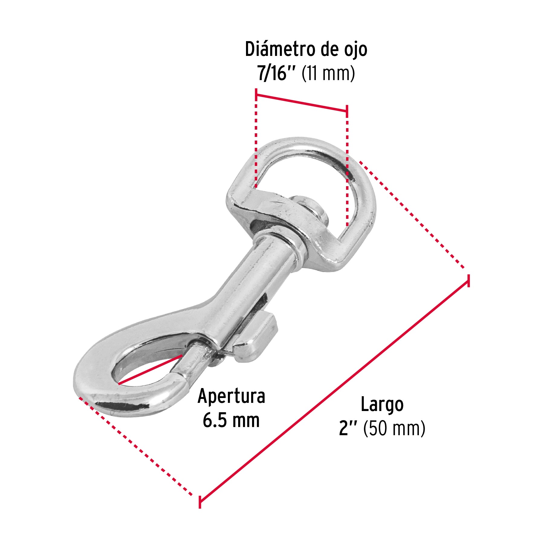 Bandola de zinc de 7/16" giratoria, FIERO