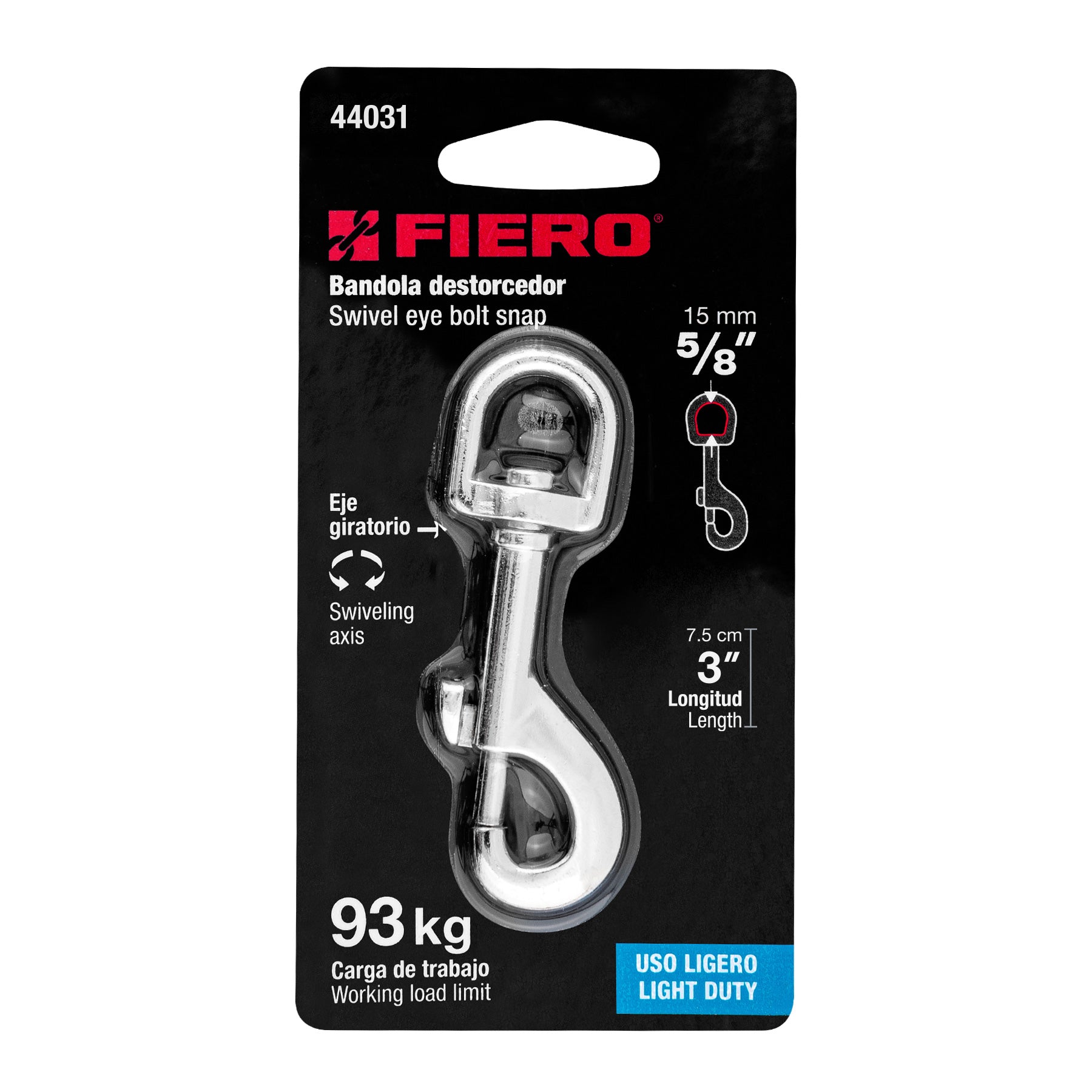 Bandola de zinc de 5/8" giratoria, FIERO