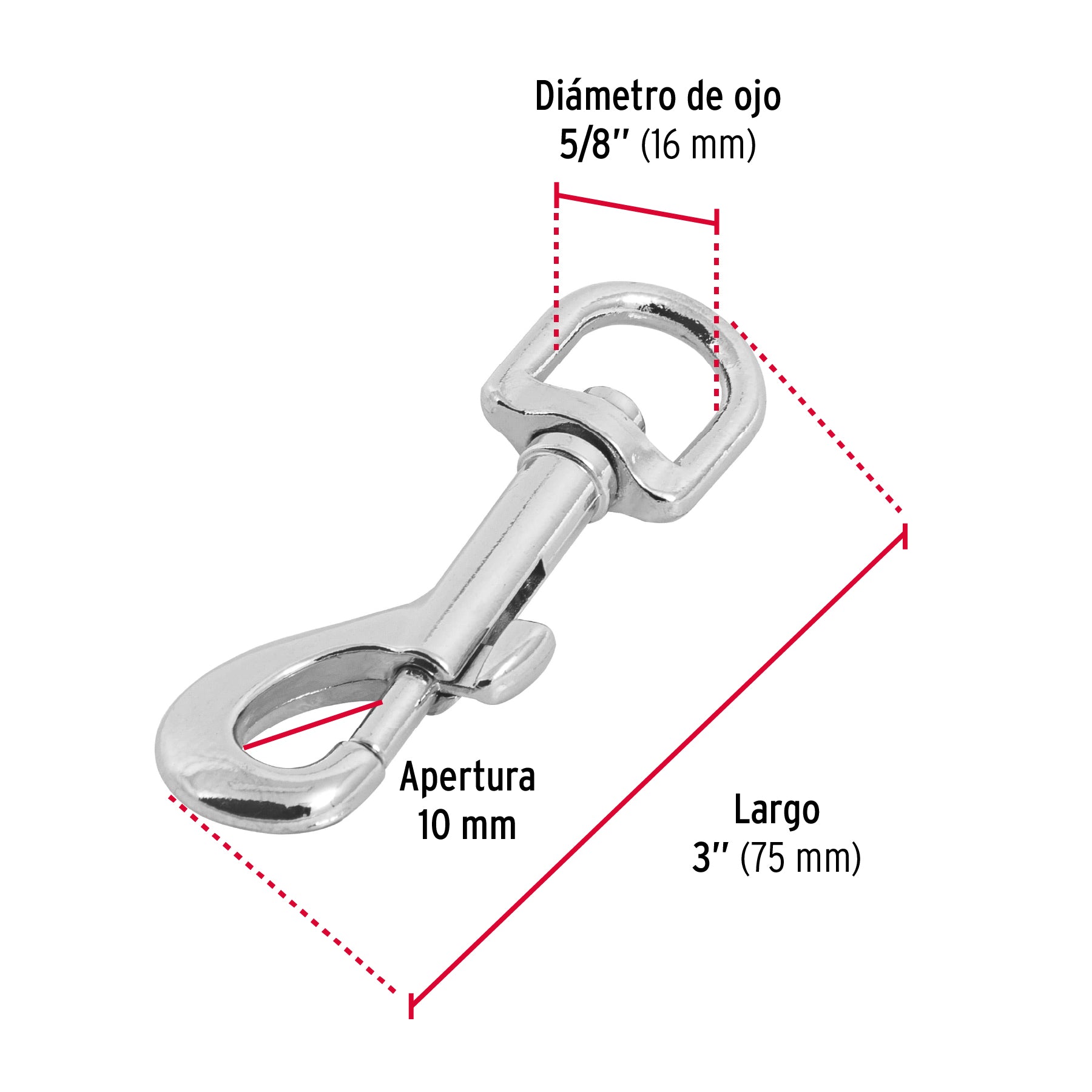 Bandola de zinc de 5/8" giratoria, FIERO