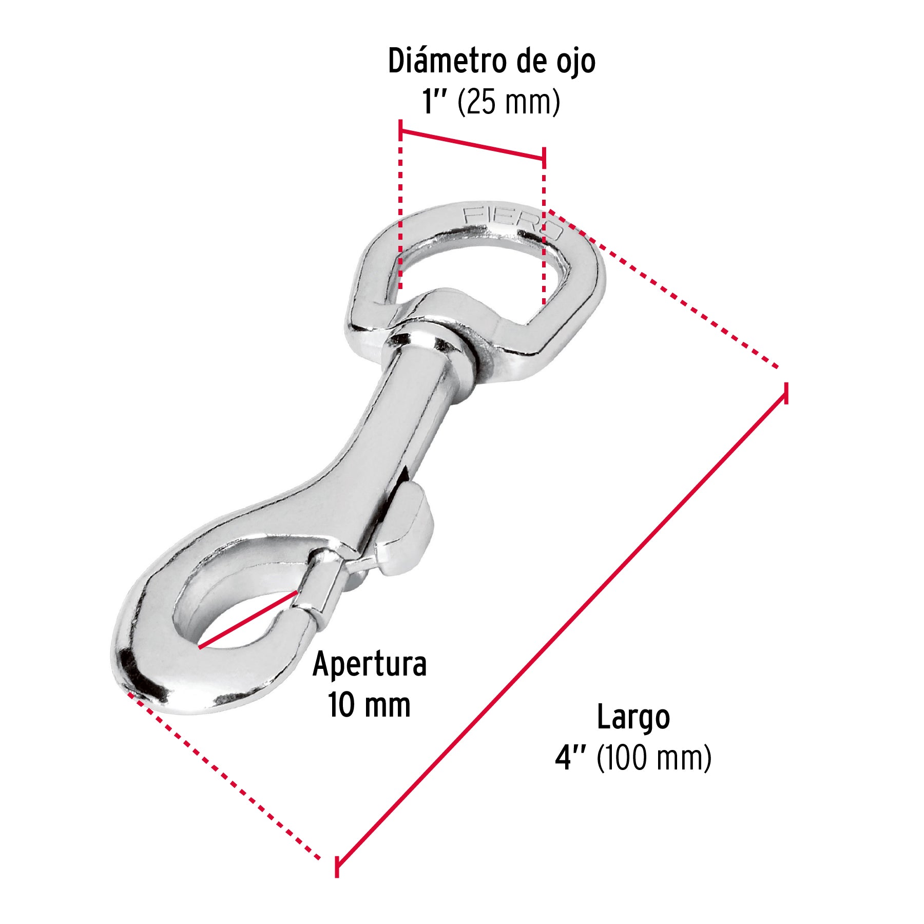 Bandola de zinc de 1" giratoria, FIERO