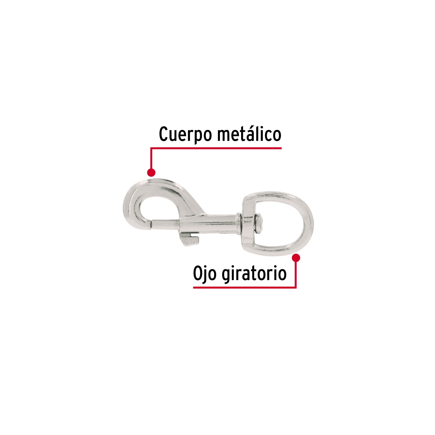 Bandola de zinc de 7/8" giratoria, FIERO