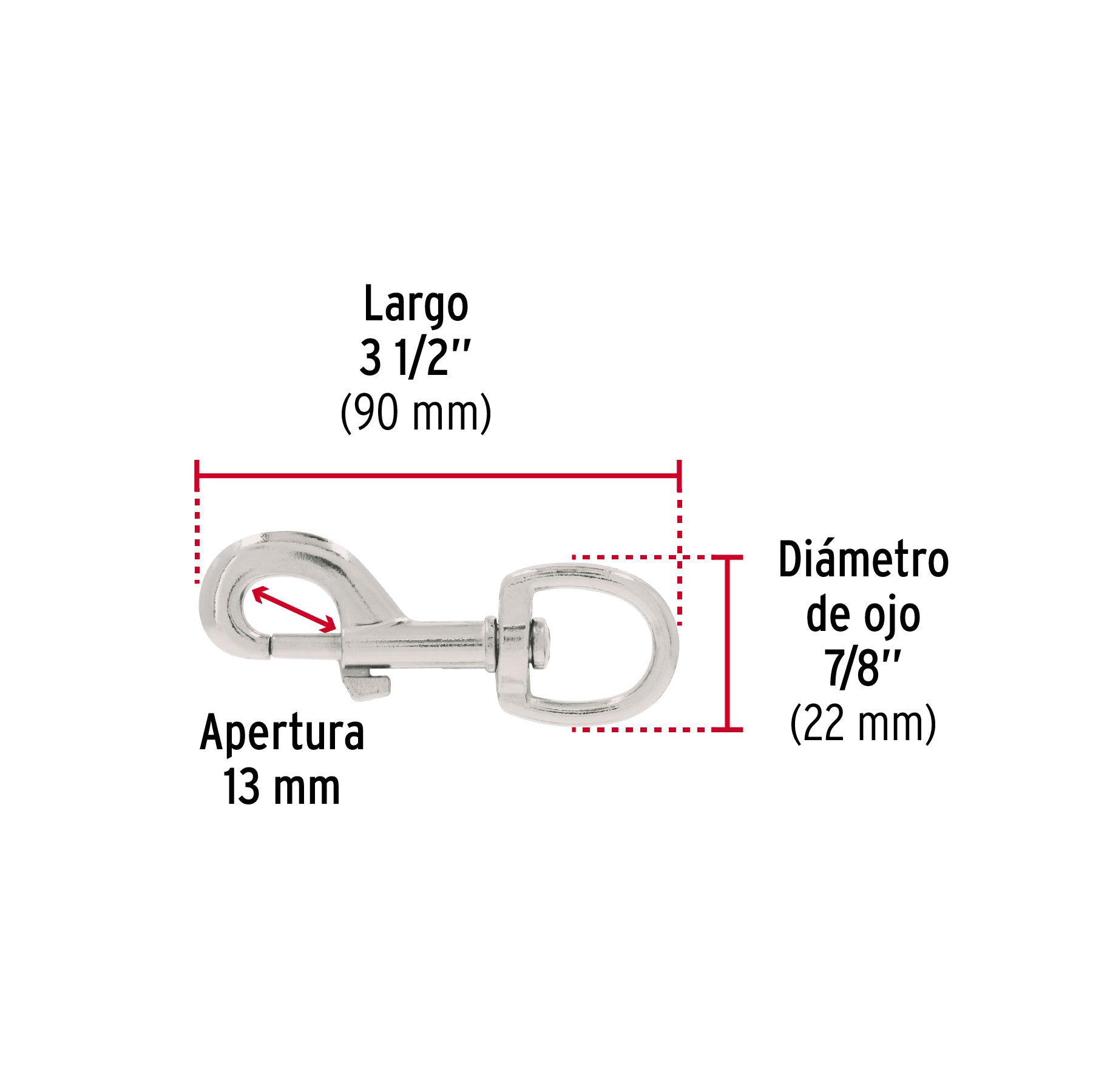 Bandola de zinc de 7/8" giratoria, FIERO