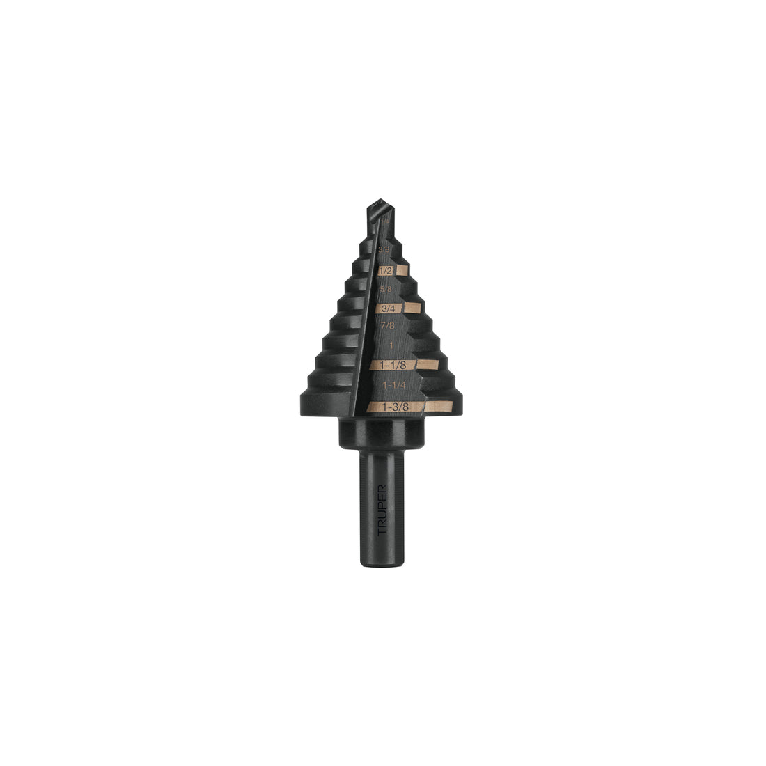 Broca escalonada óxido negro 10escalones 1/4 a 1-3/8",Truper