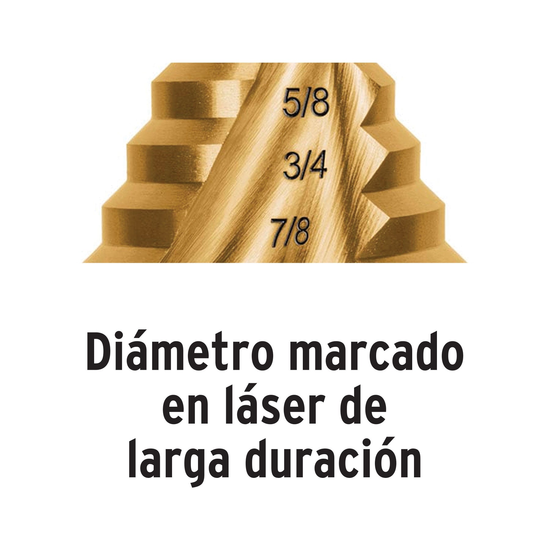 Broca escalonada titanio 12 escalones 3/16" a 7/8", EXPERT