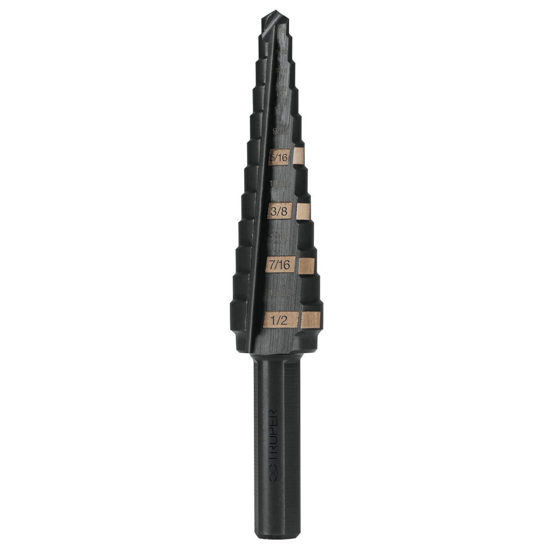 Broca escalonada óxido negro 13 escalones 1/8" a 1/2",Truper