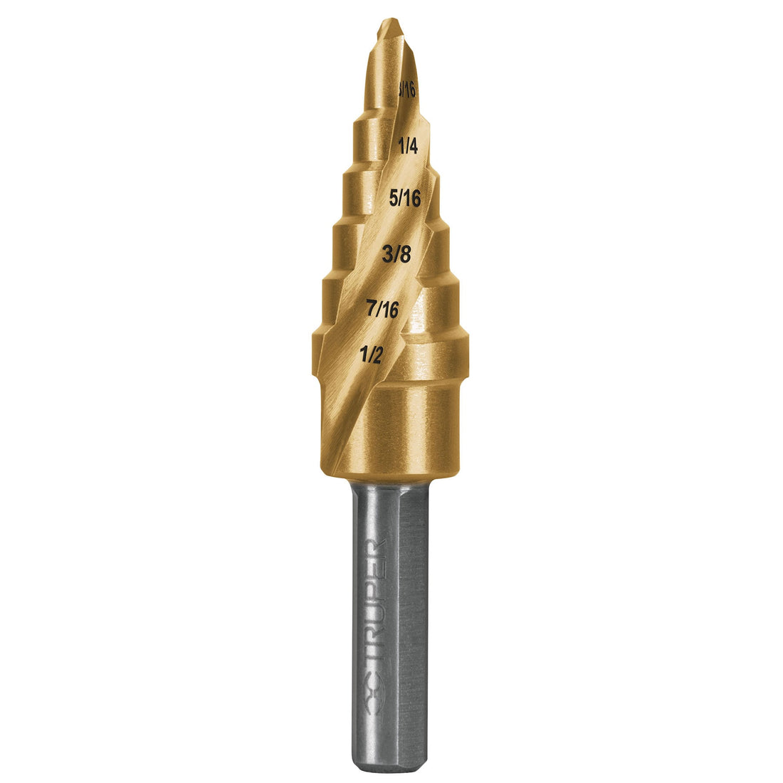 Broca escalonada titanio 6 escalones 3/16" a 1/2", EXPERT