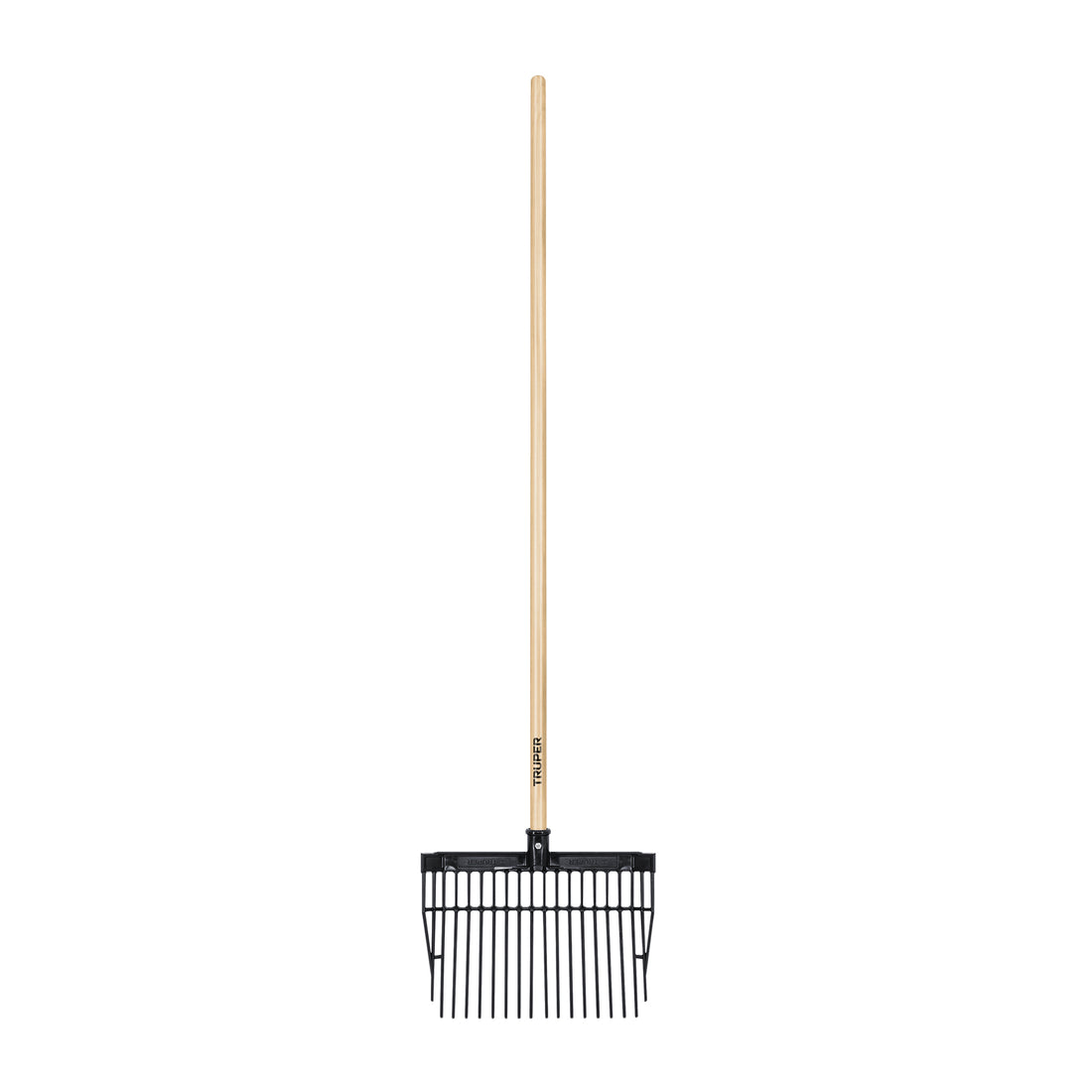 Bieldo para estiércol, 16 dientes, mango 54",cabeza plástica