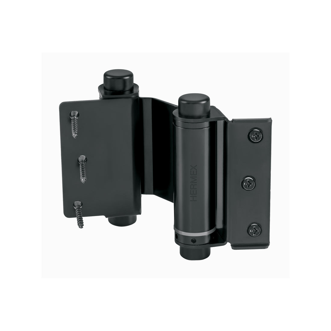 Bisagra de doble acción 3" acero negro, HERMEX