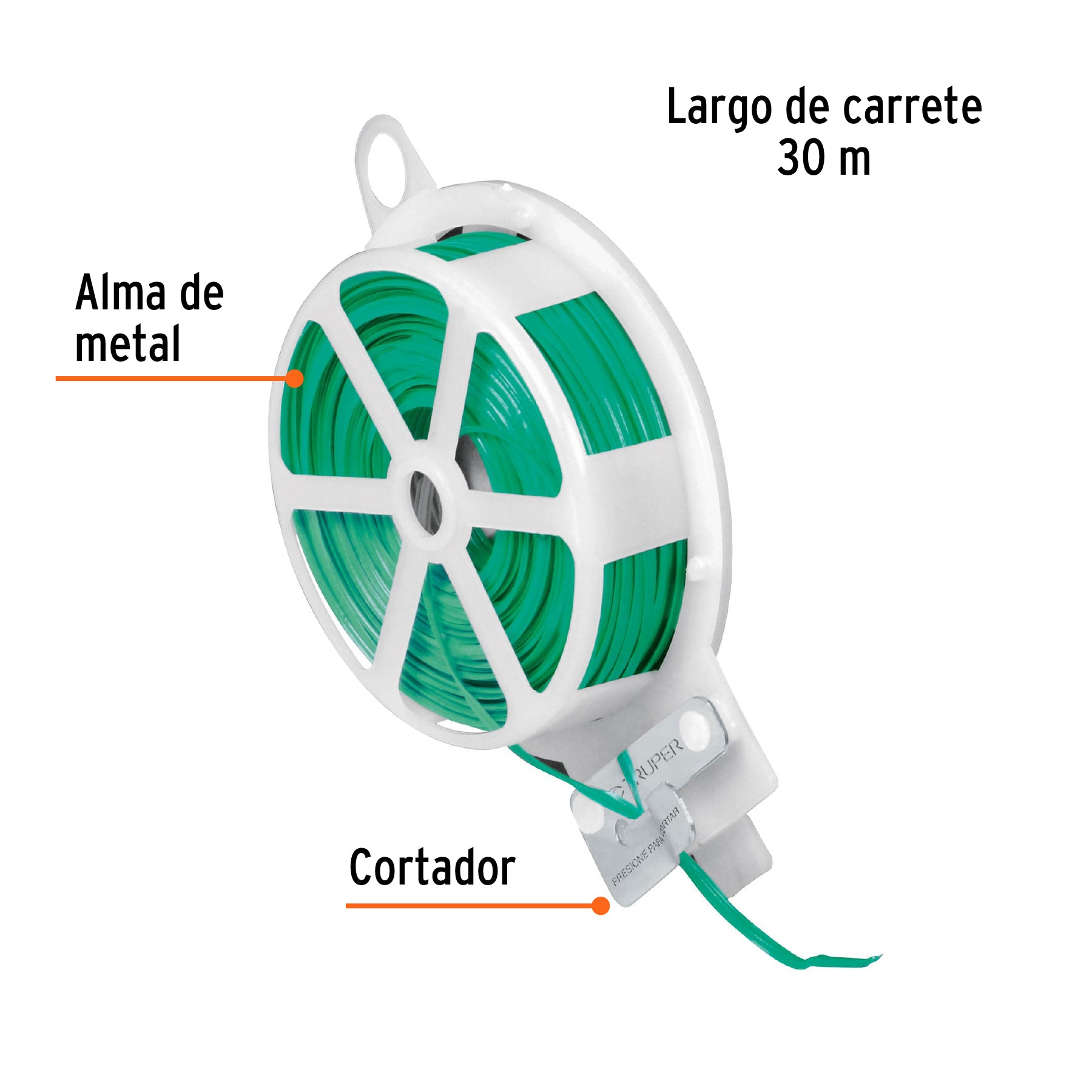 Carrete con 30 m de alambre forrado multiusos, TRUPER