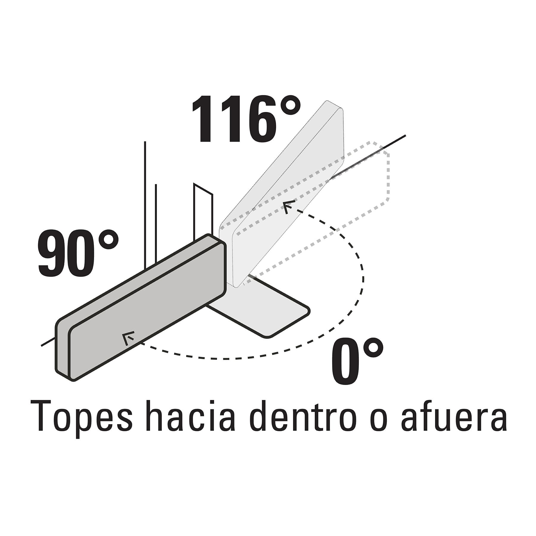 Bisagra de piso doble acción, acero cromado, HERMEX