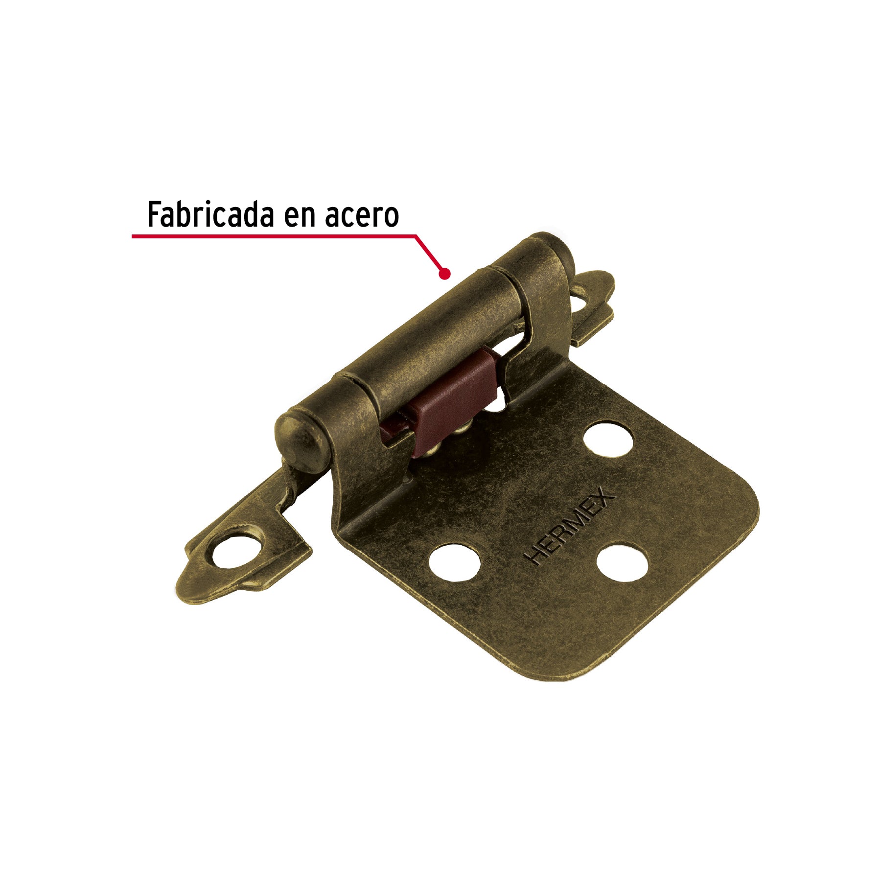 Bolsa con 2 bisagras parche de 7cm, latón antiguo, HERMEX