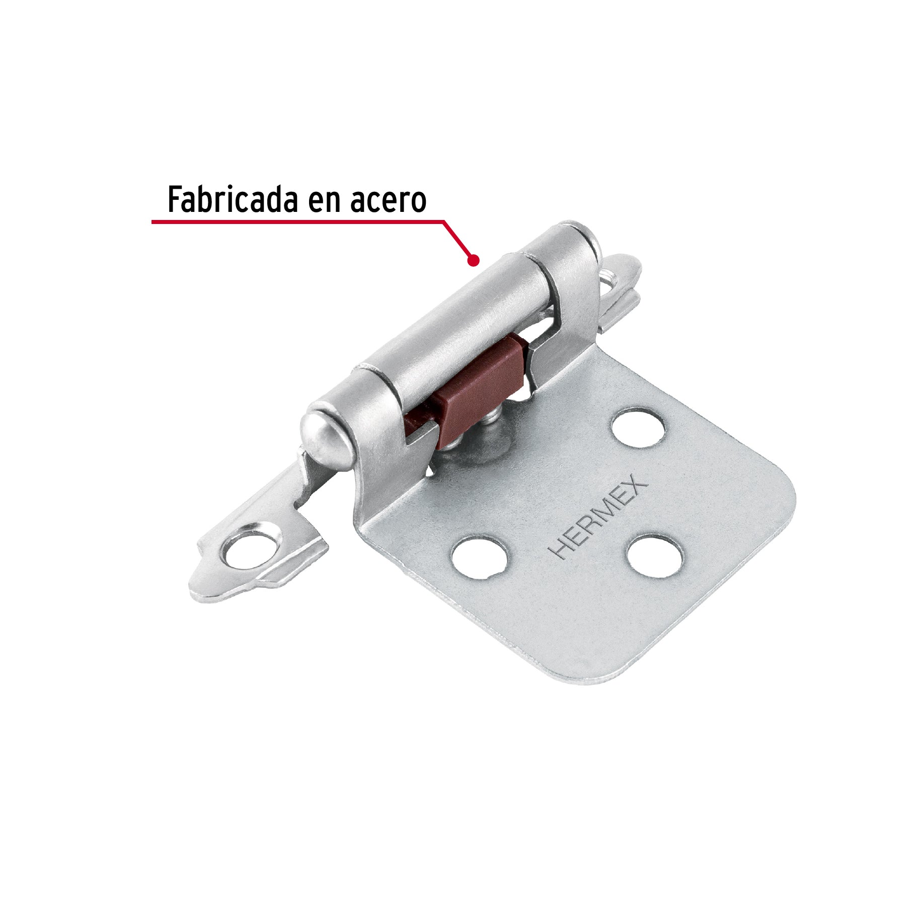 Bolsa con 2 bisagras parche de 7cm, niquelado, HERMEX