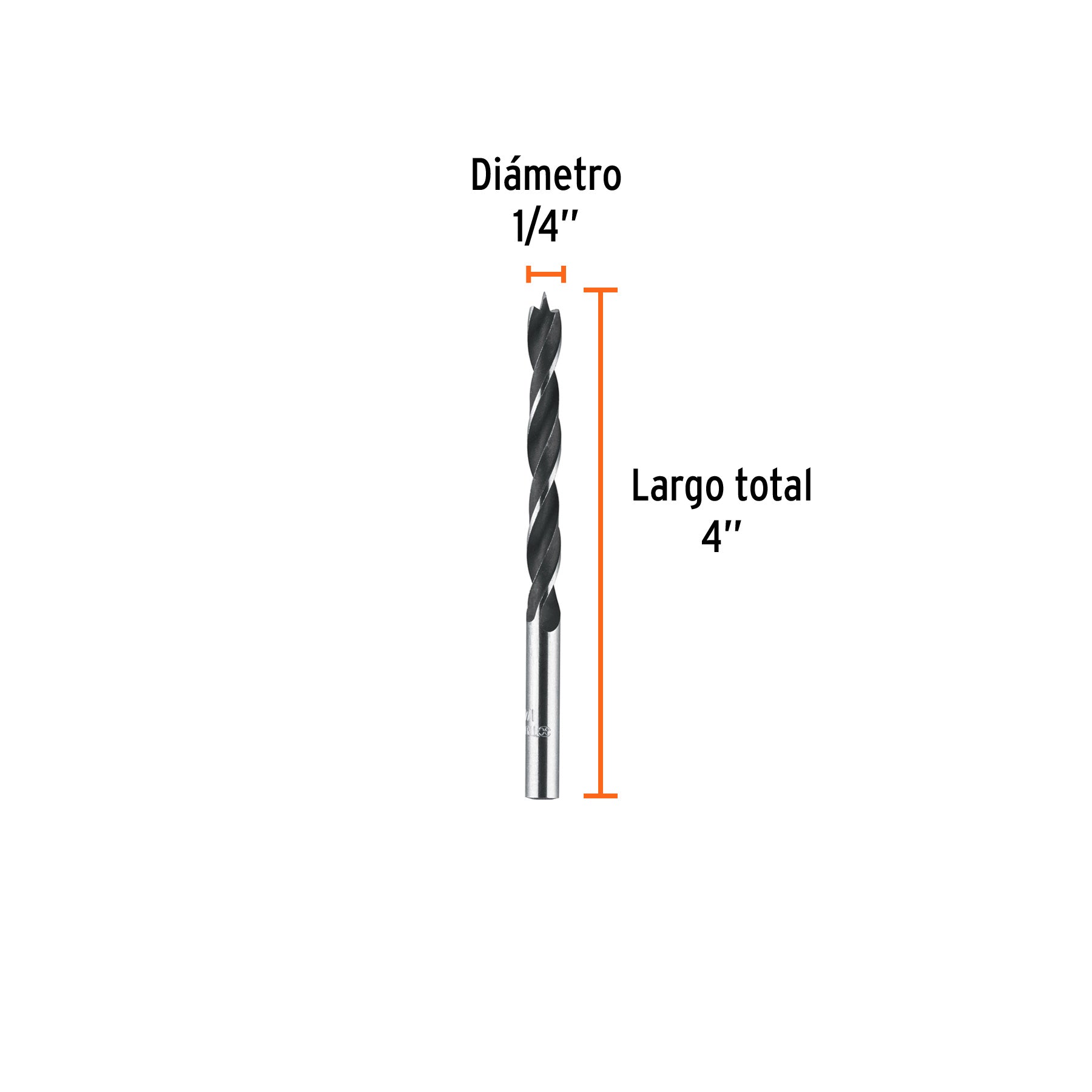 Broca con punta centradora para madera 1/4", TRUPER
