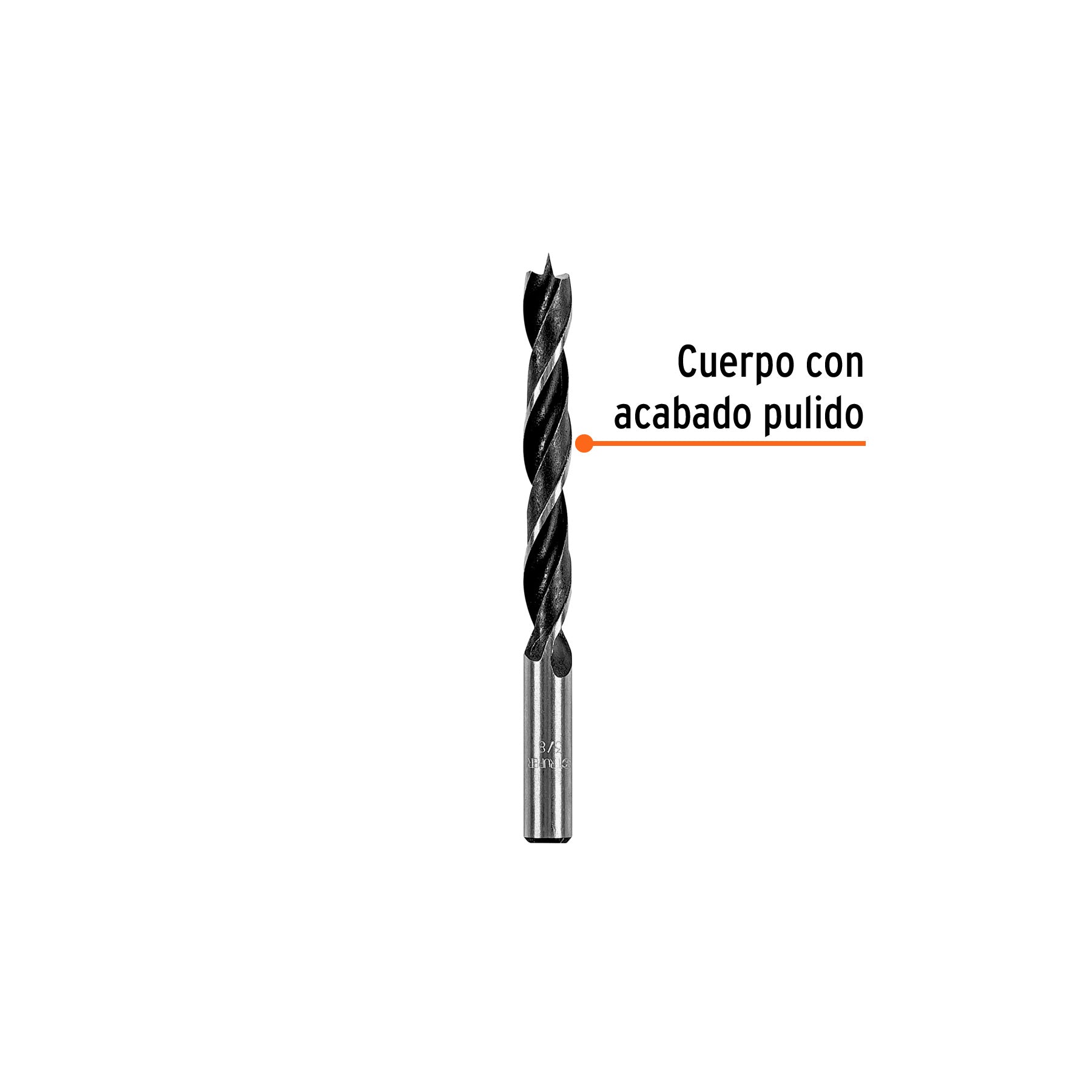 Broca con punta centradora para madera 3/8", TRUPER