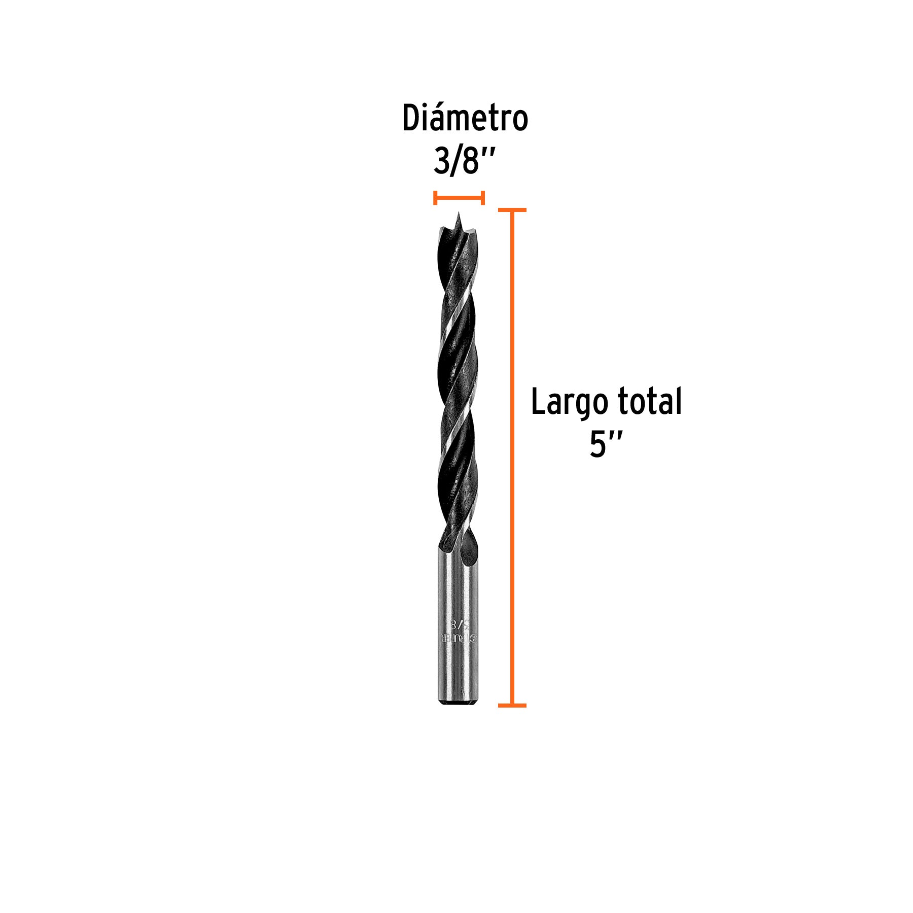 Broca con punta centradora para madera 3/8", TRUPER