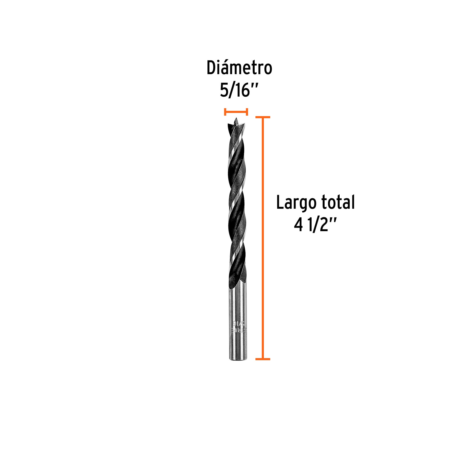 Broca con punta centradora para madera 5/16", TRUPER