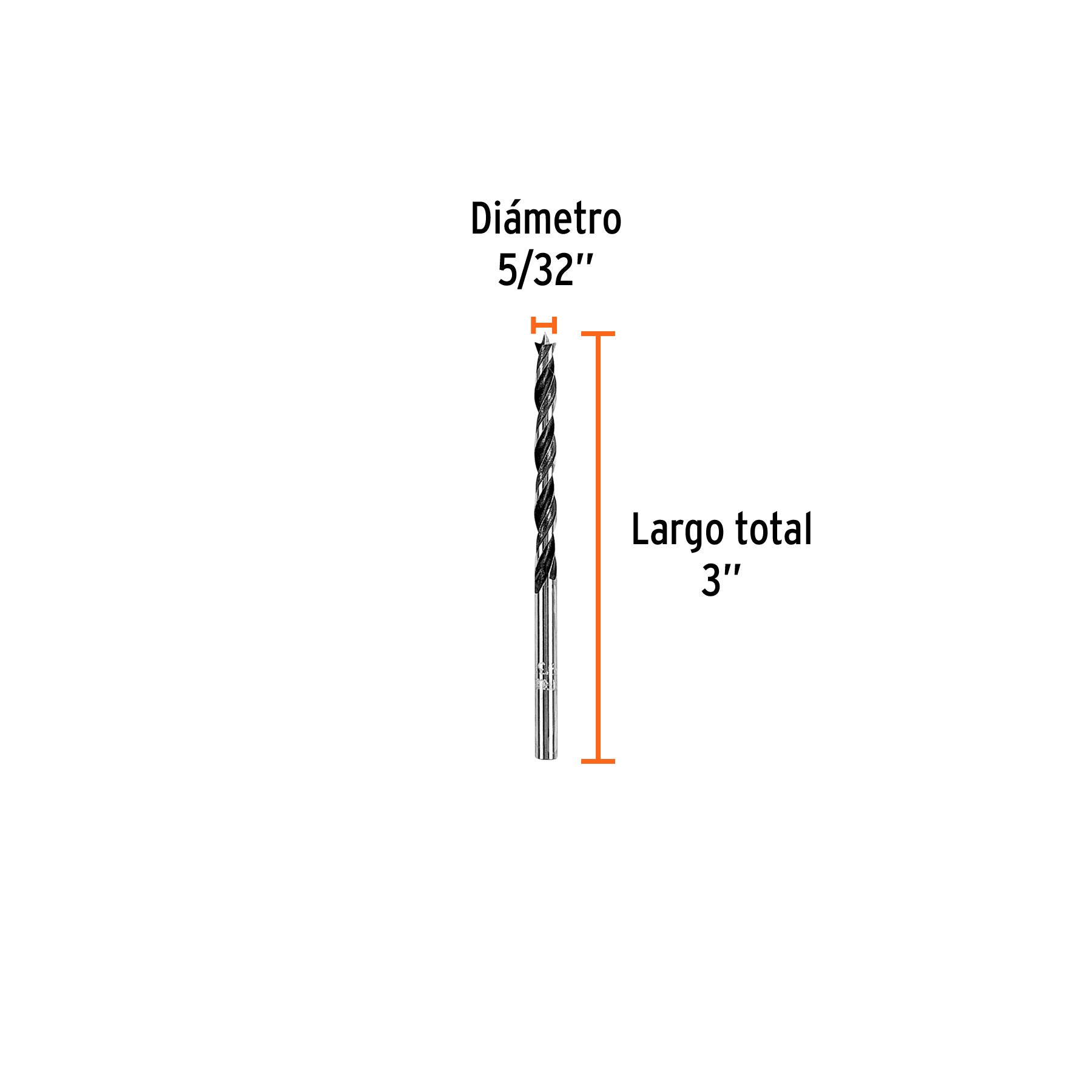 Broca con punta centradora para madera 5/32", TRUPER