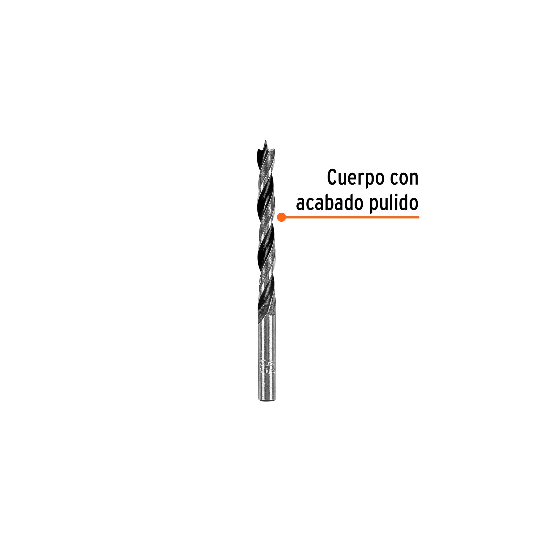 Broca con punta centradora para madera 9/32", TRUPER