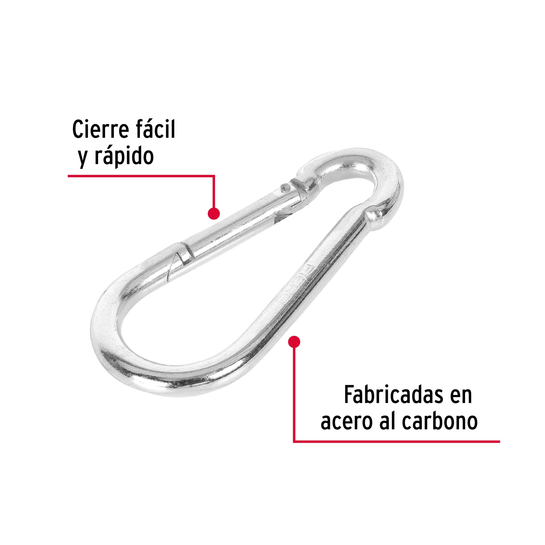 Bandola mosquetón de acero 1/2", FIERO