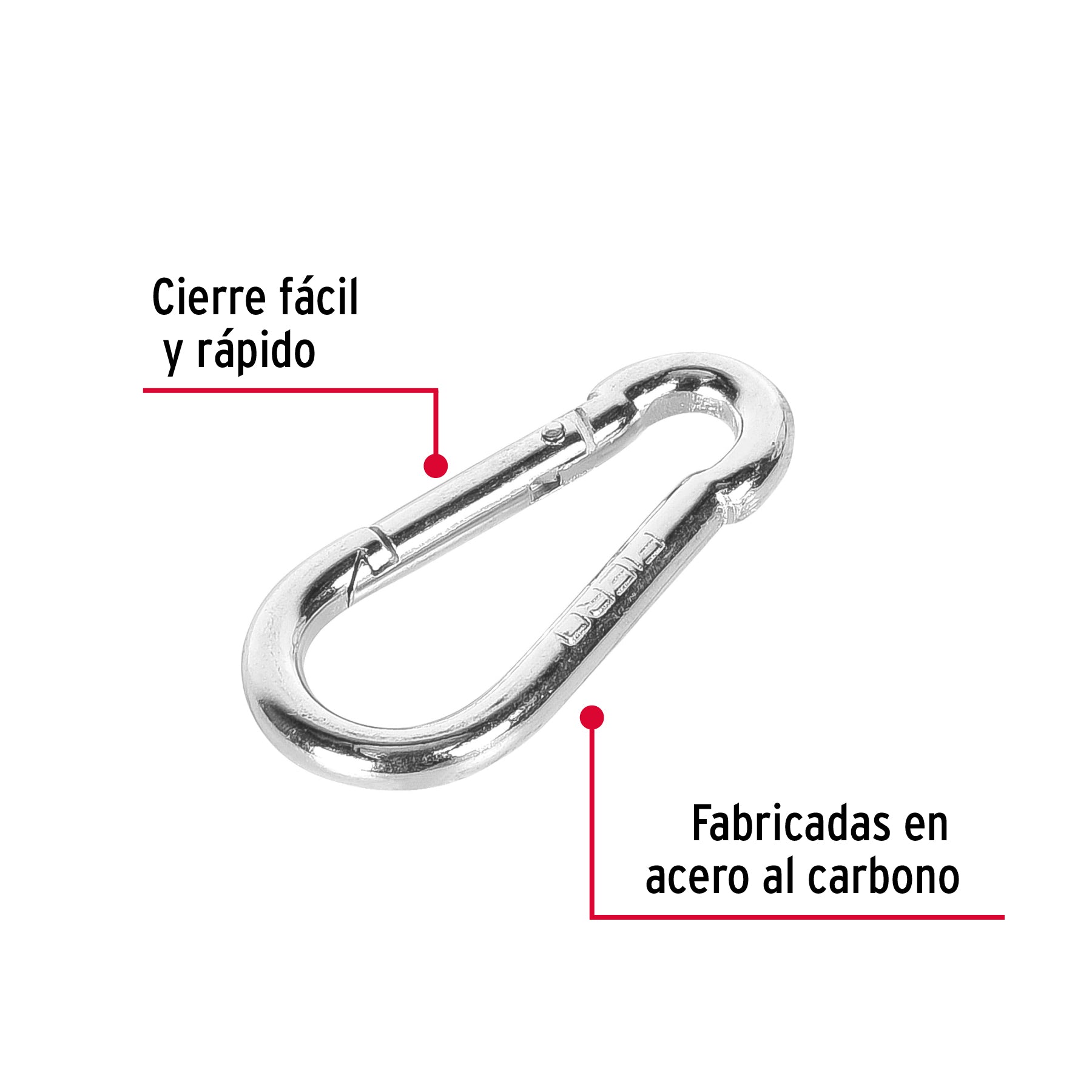 Bandola mosquetón de acero 1/4", FIERO