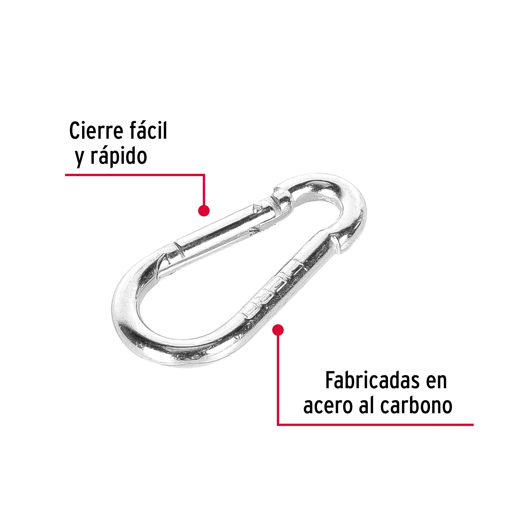 Bandola mosquetón de acero 3/16", FIERO