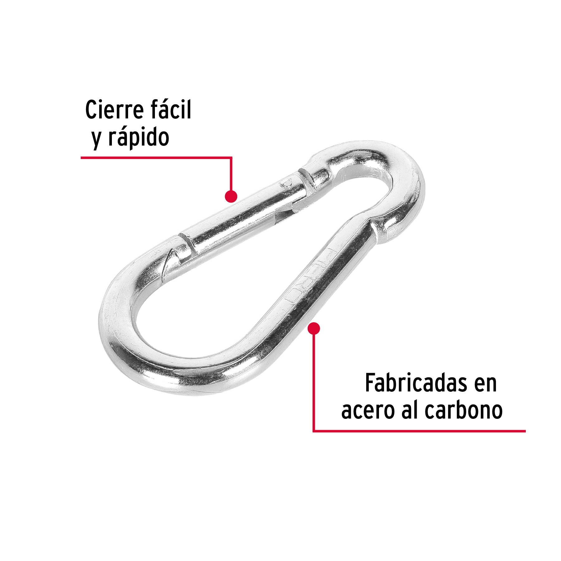 Bandola mosquetón de acero 3/8", FIERO