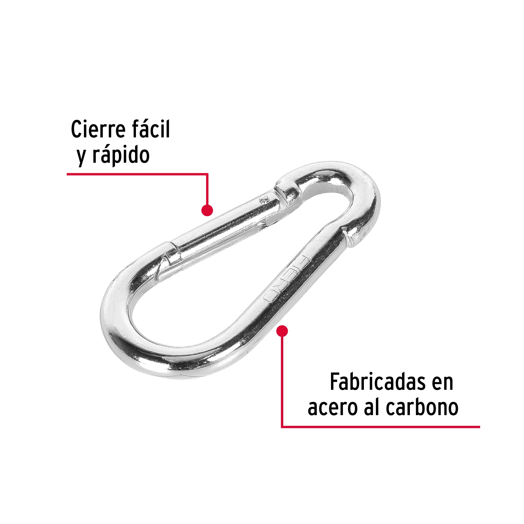 Bandola mosquetón de acero 5/16", FIERO