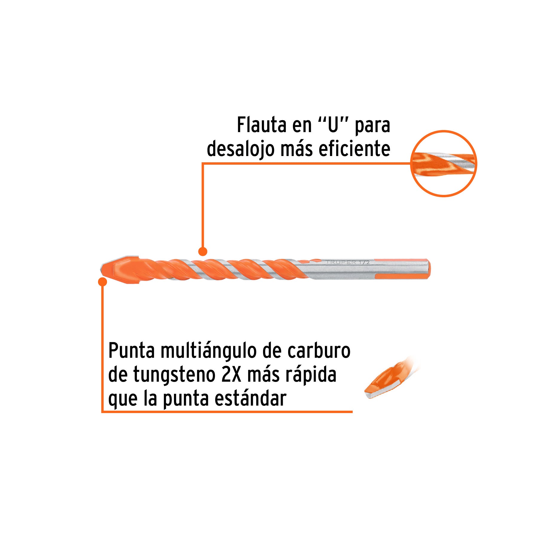 Broca multimaterial 1/2 x 6", TRUPER