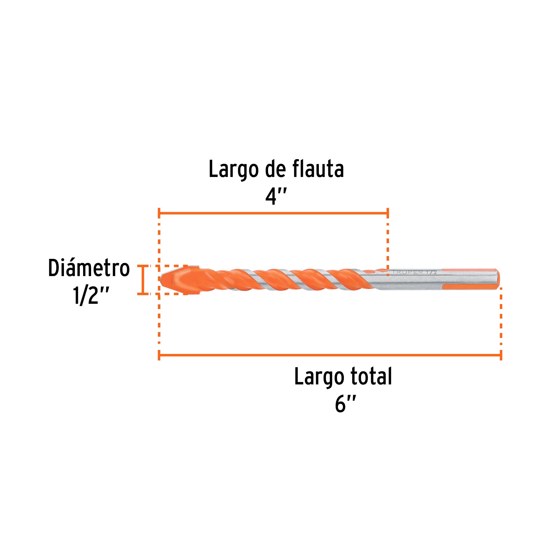 Broca multimaterial 1/2 x 6", TRUPER