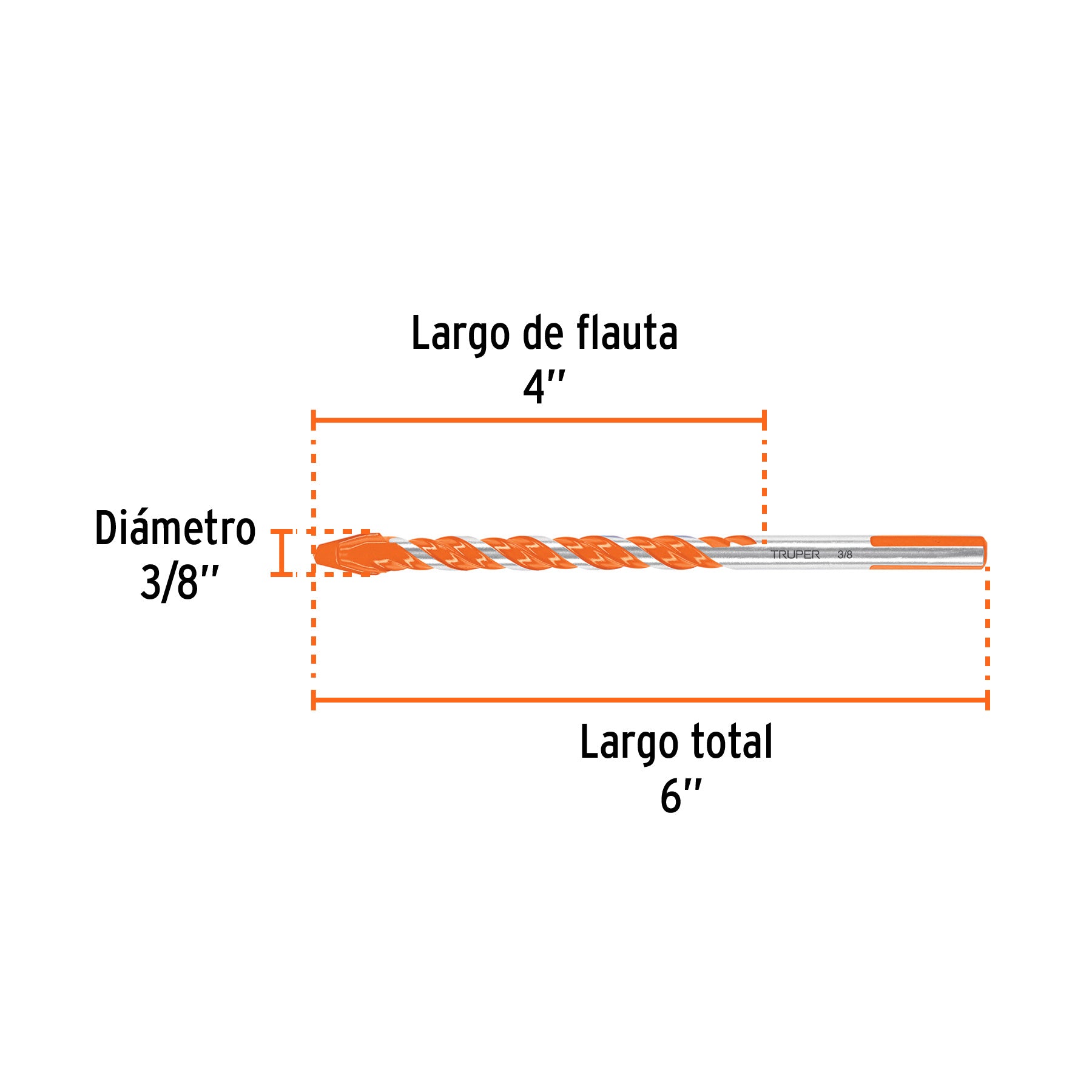 Broca multimaterial 3/8 x 6", TRUPER