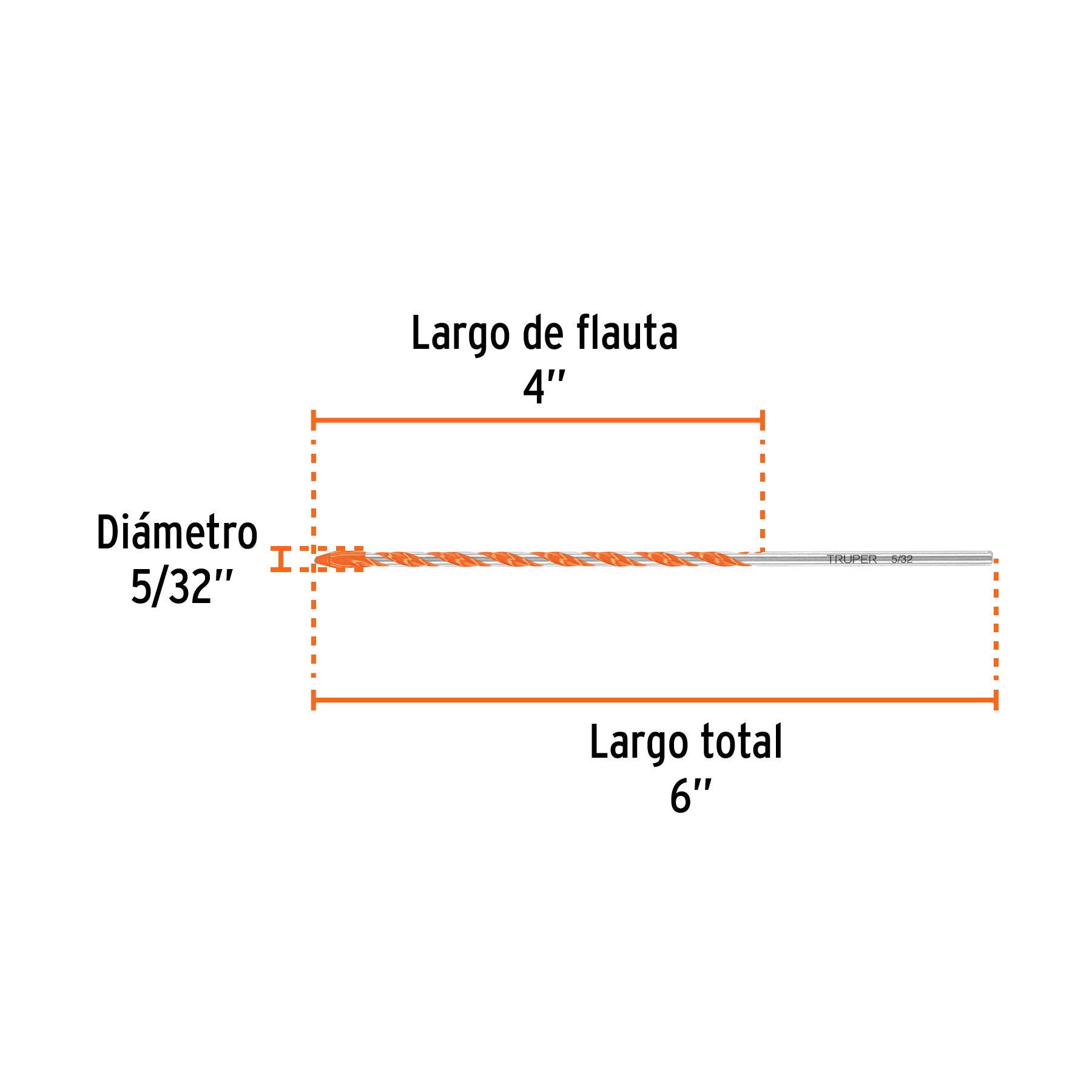 Broca multimaterial 5/32 x 6", TRUPER