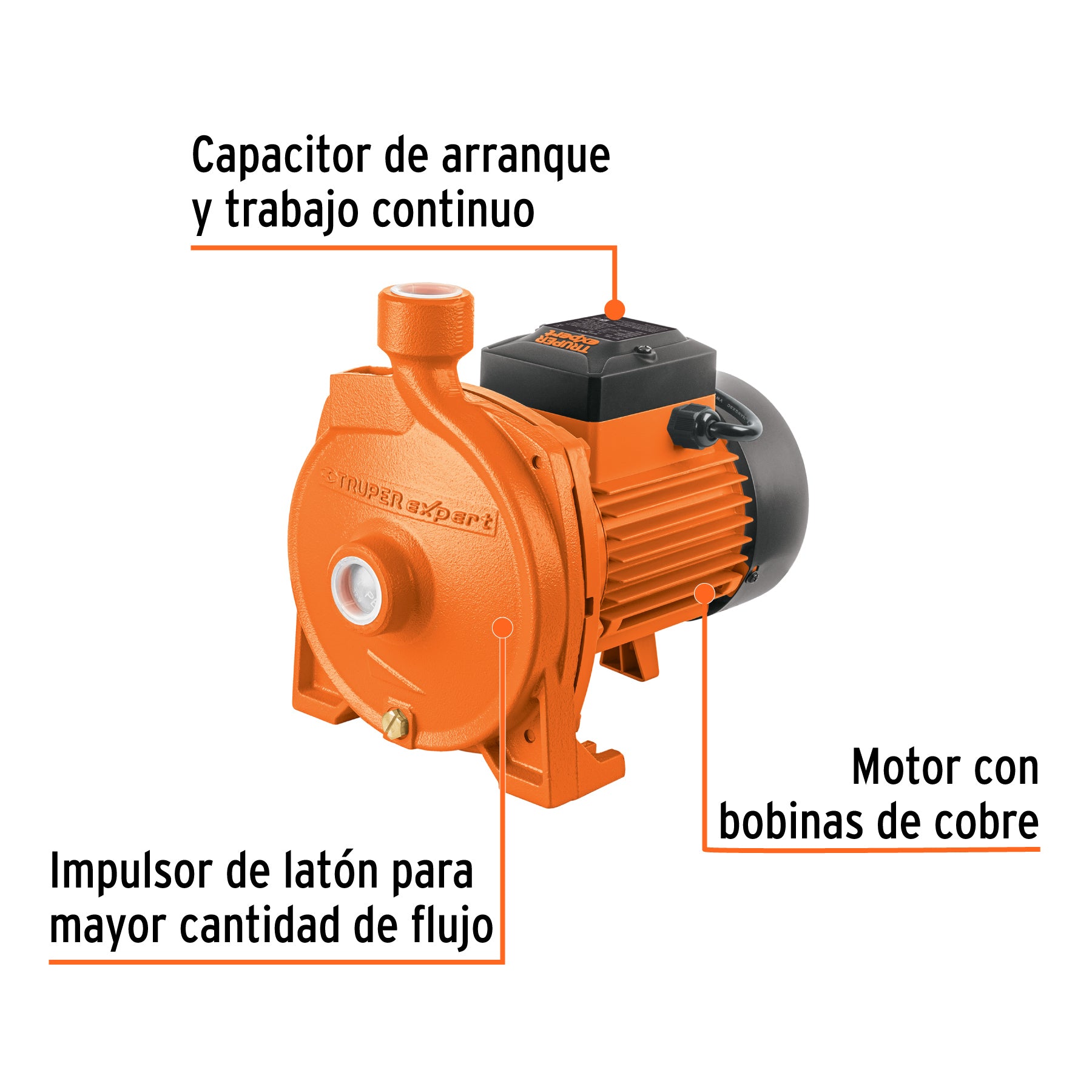 Bomba centrífuga para agua modelo europeo, 1/2 HP, EXPERT