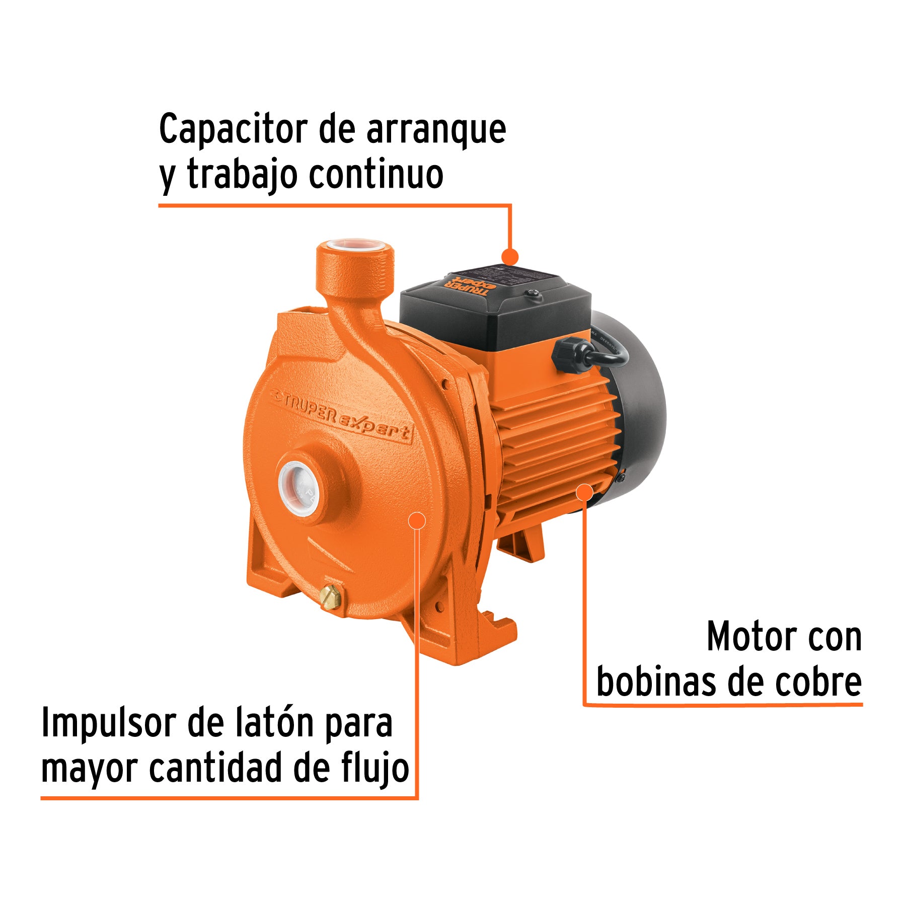 Bomba centrífuga para agua modelo europeo, 1 HP, EXPERT