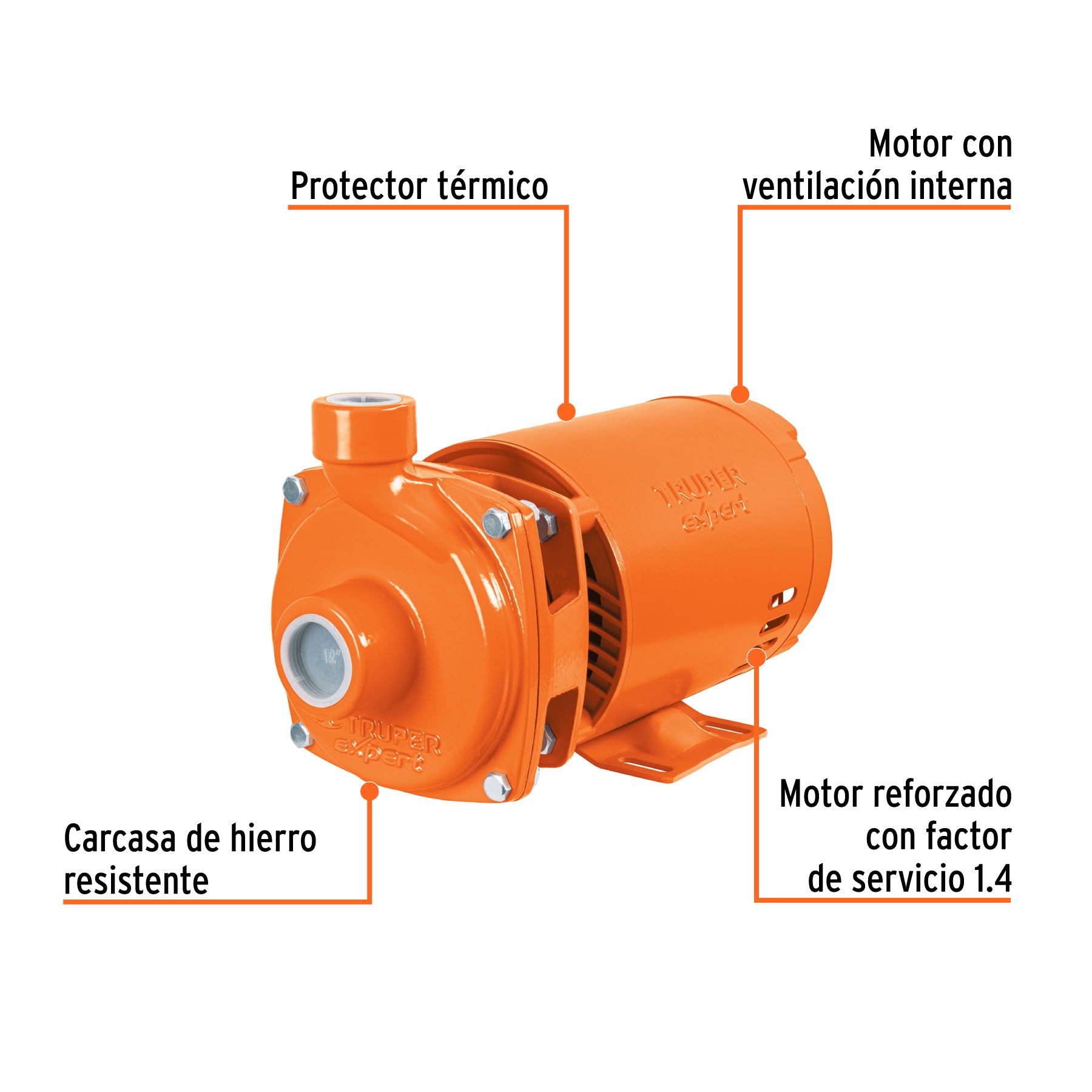 Bomba centrífuga para agua, 3/4 HP, TRUPER EXPERT