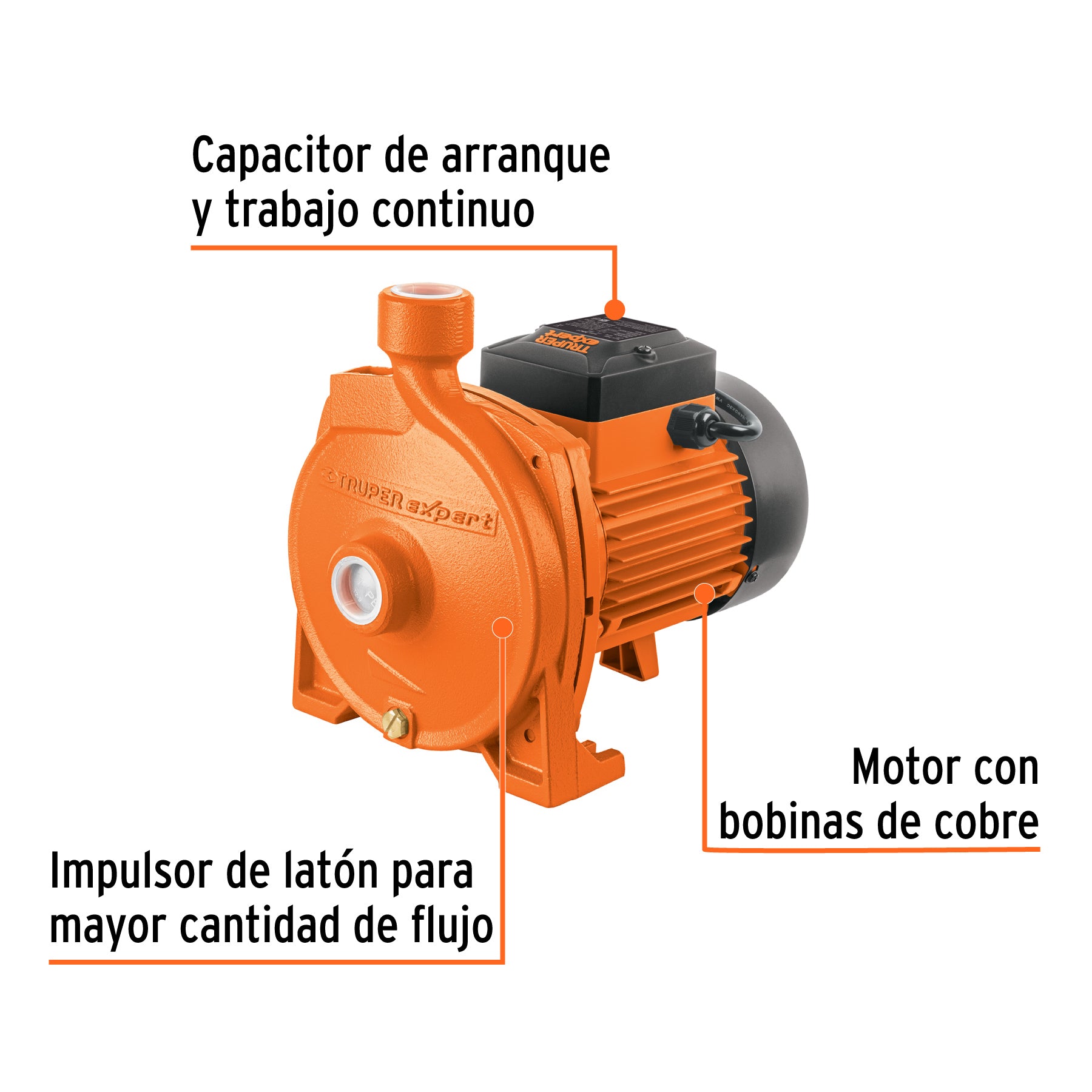 Bomba centrífuga para agua modelo europeo, 3/4 HP, EXPERT