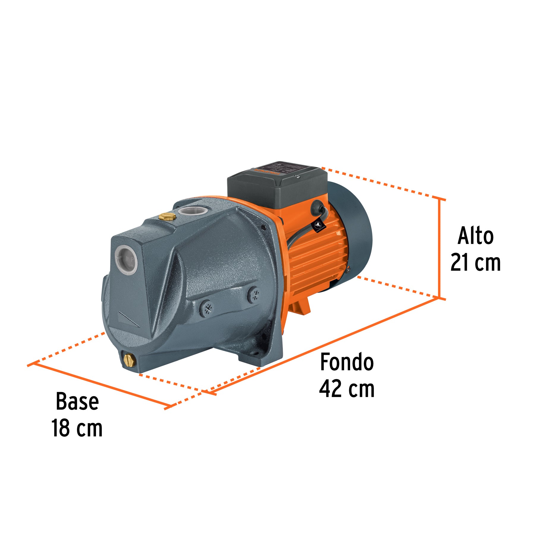 Bomba tipo jet, cabezal de hierro, 1-1/2 HP, TRUPER