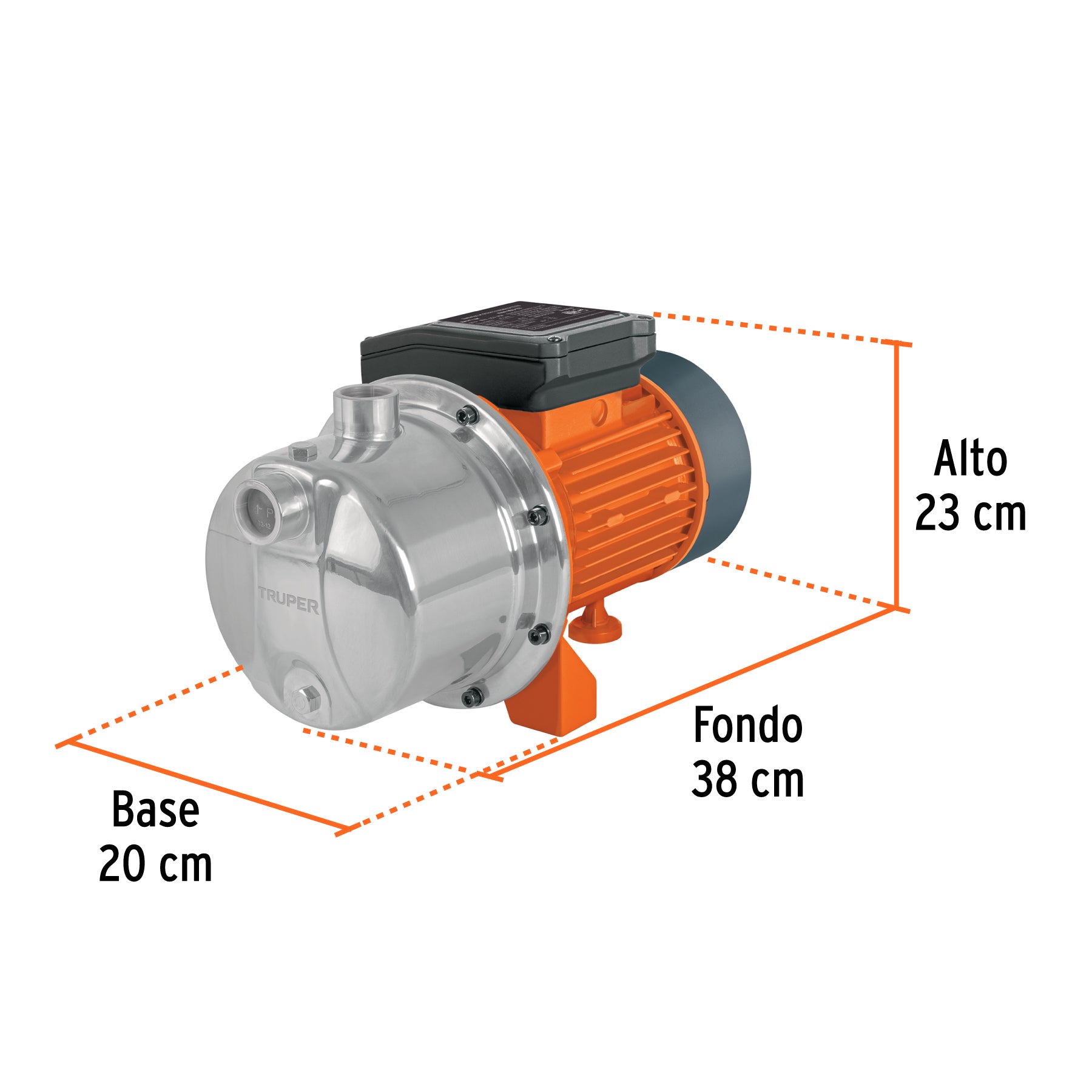 Bomba tipo jet, cabezal de acero inoxidable, 1 HP, TRUPER