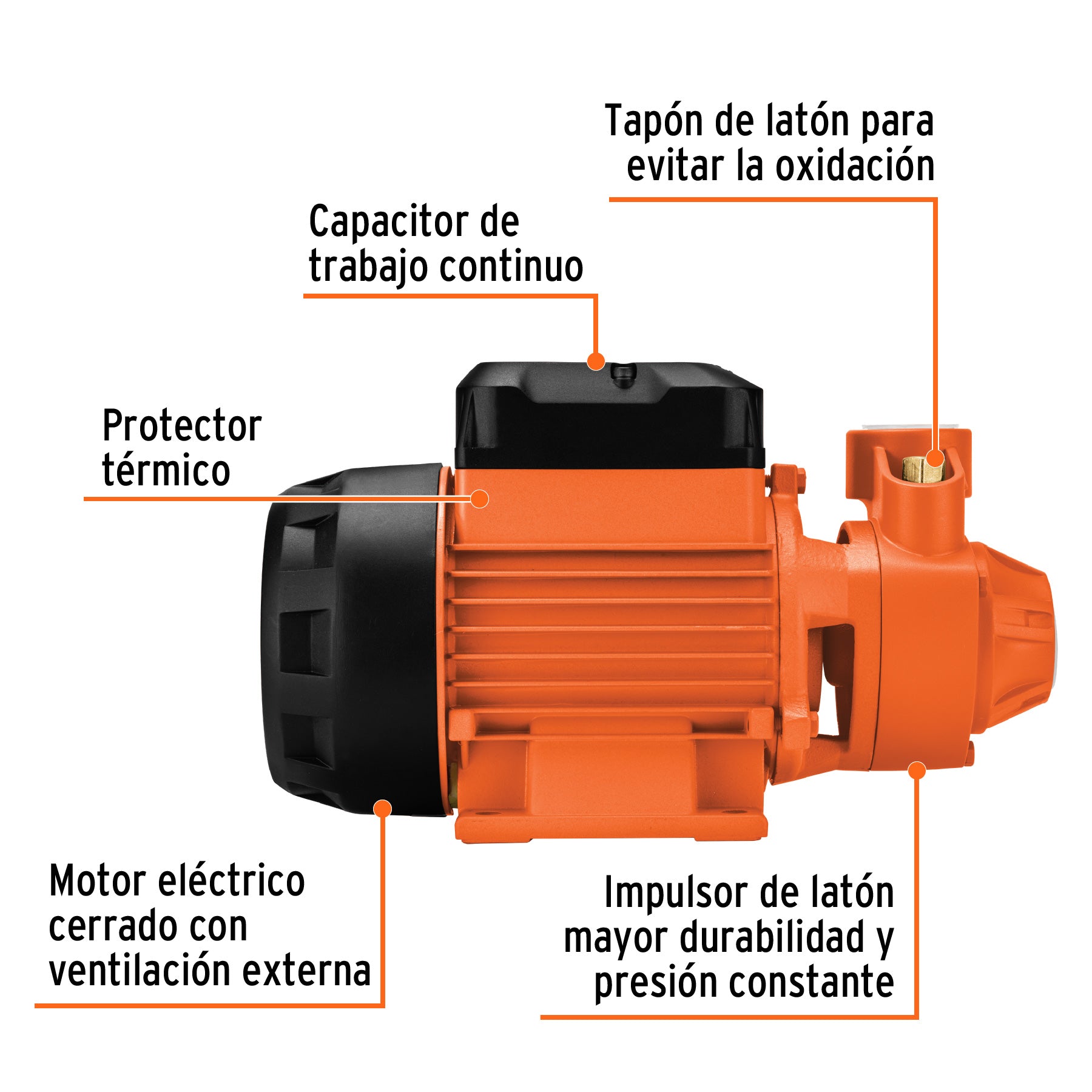 Bomba periférica 1HP, altura máx 70m, uso agrícola, EXPERT