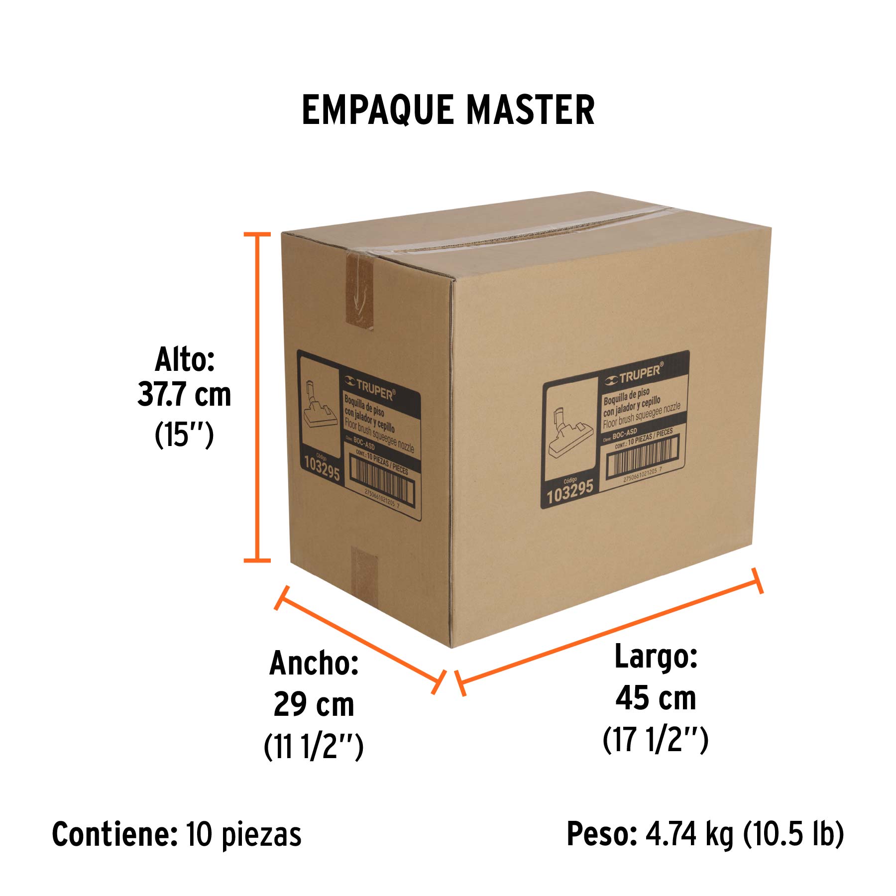 Boquilla tipo cepillo para ASD-150 y ASD-180, TRUPER - Empaque