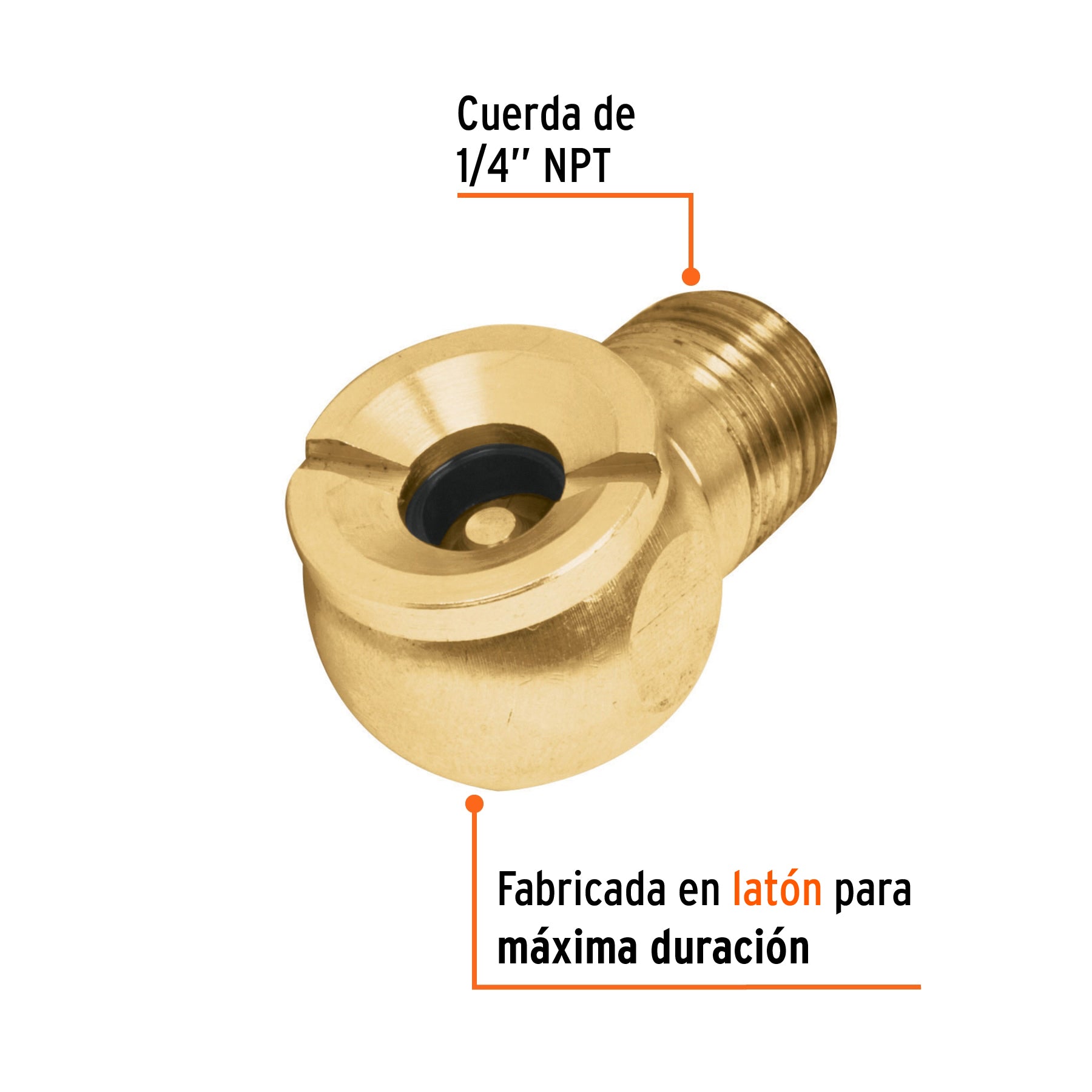 Cabeza infladora de llantas, macho, cuerda 1/4" NPT, TRUPER