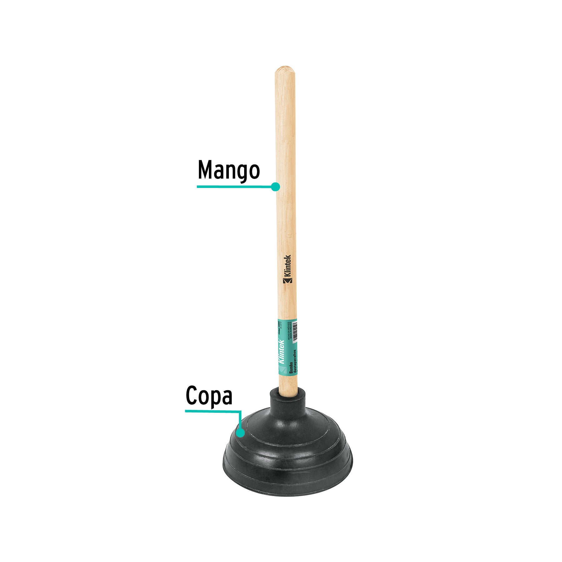 Bomba destapacaños de 15 cm, KLINTEK