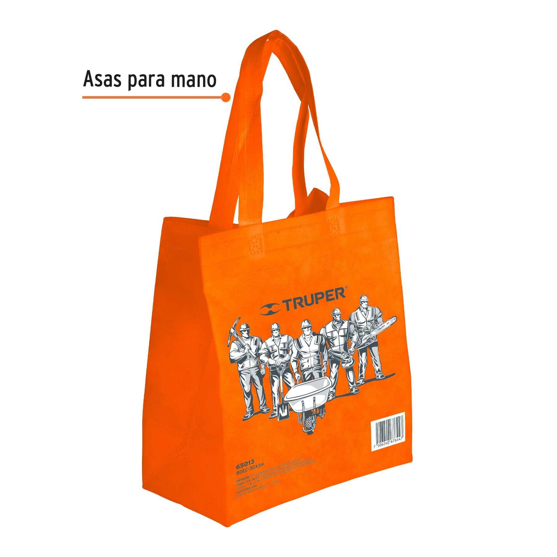 Bolsa ecológica naranja de 30 x 34 cm, TRUPER