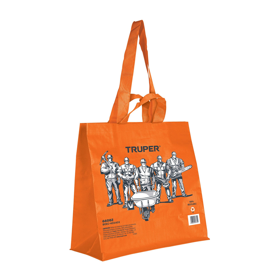 Bolsa ecológica naranja de 40 x 40 cm, TRUPER