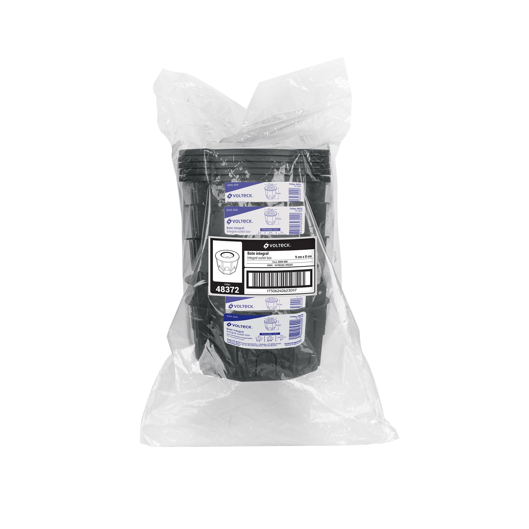 Bote integral de 8 cm, aro interno de 8 cm, VOLTECK